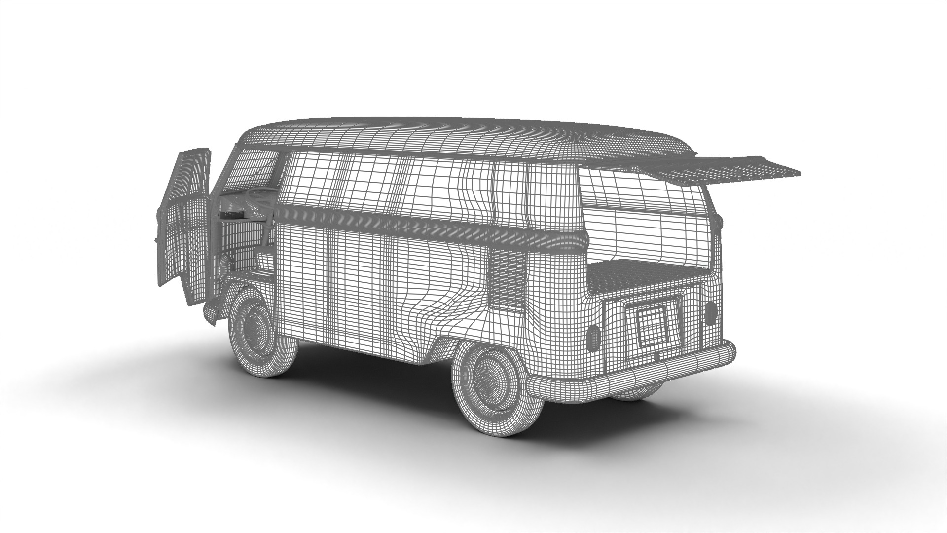 Volkswagen T1 Panel Van 1950 HQ 3d model 3D model_26