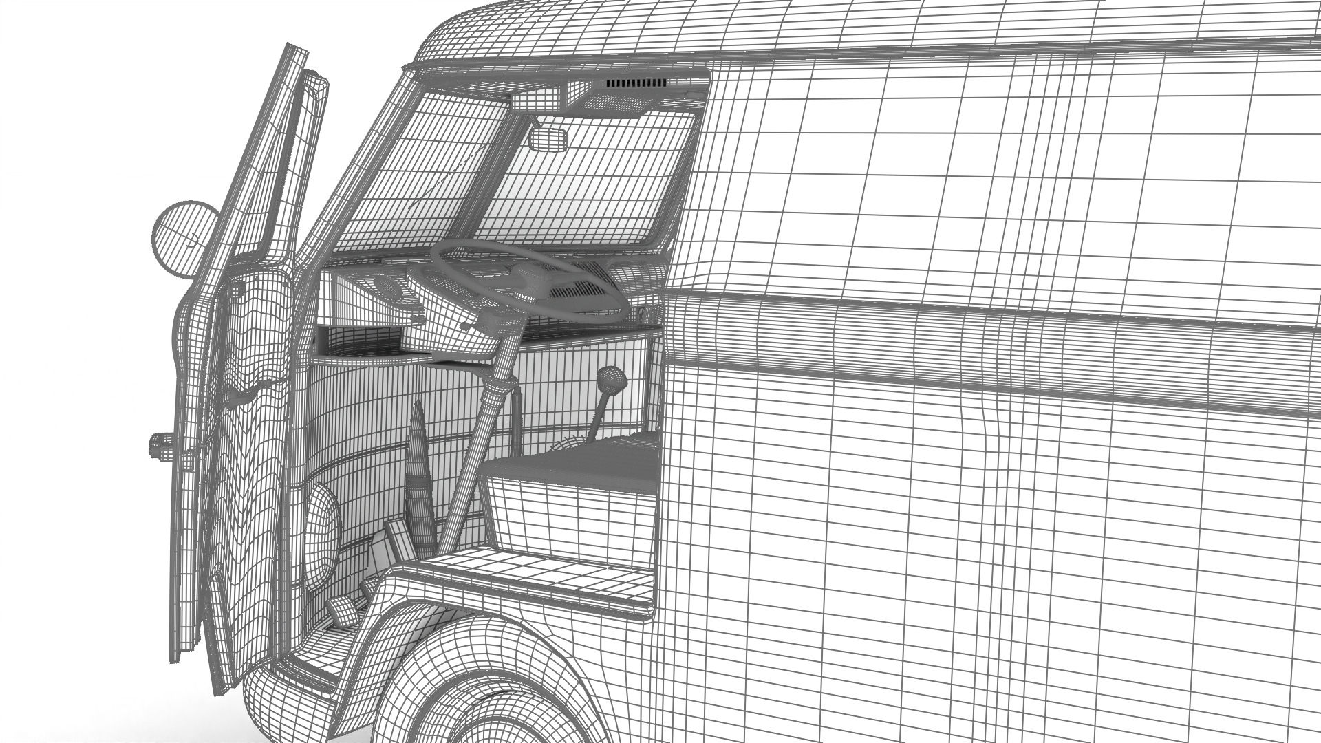 Volkswagen T1 Panel Van 1950 HQ 3d model 3D model_40