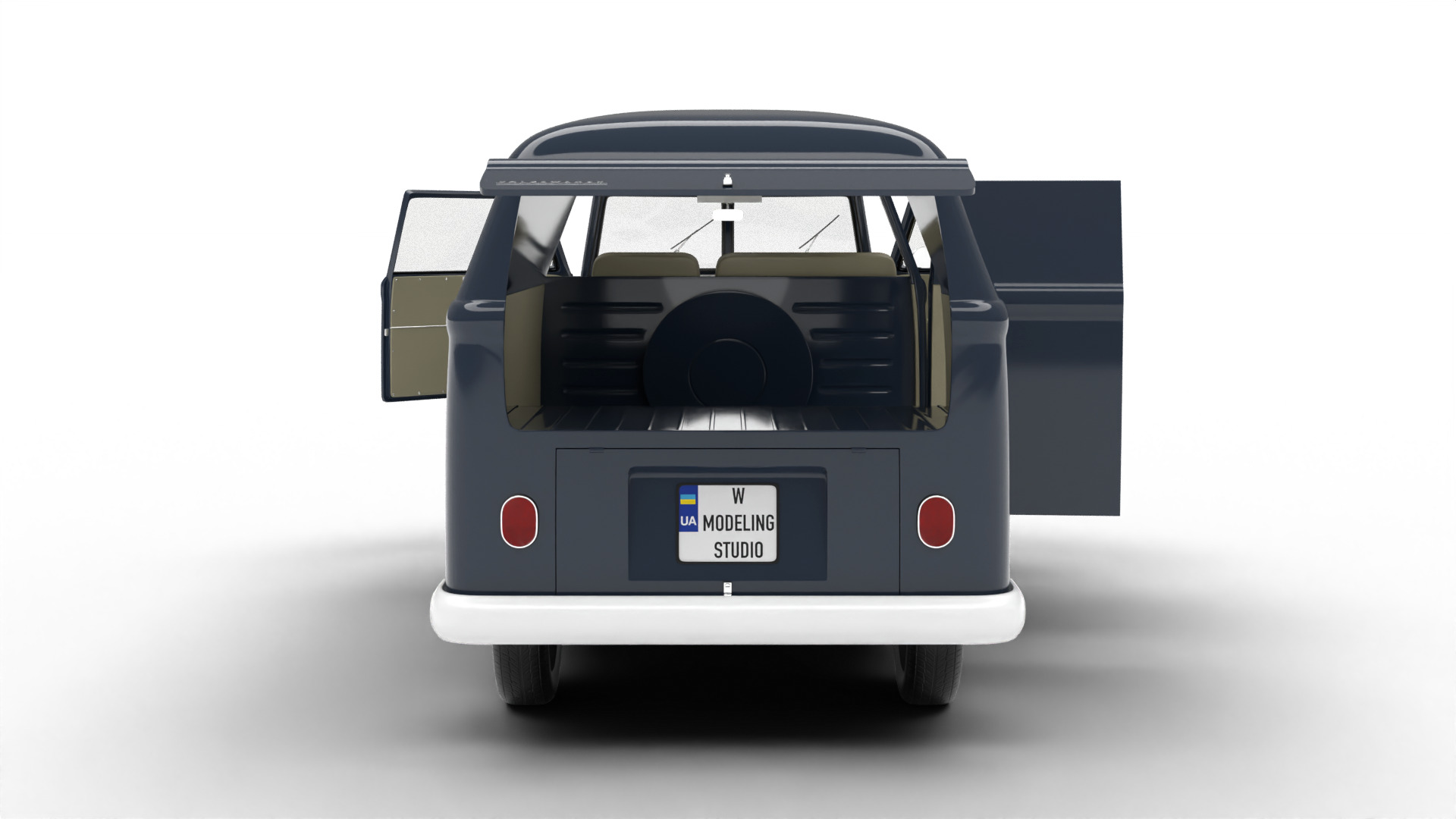 Volkswagen T1 Panel Van 1950 HQ 3d model 3D model_11