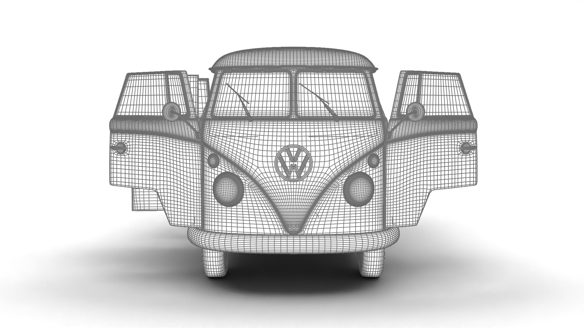 Volkswagen T1 Panel Van 1950 HQ 3d model 3D model_37
