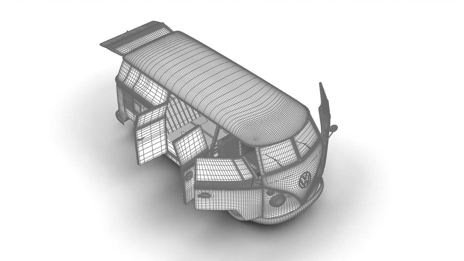 Volkswagen T1 Panel Van 1950 HQ 3d model 3D model_33