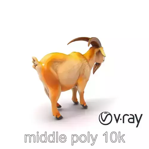 Mountain Goat with Curved Horns 3D model pack