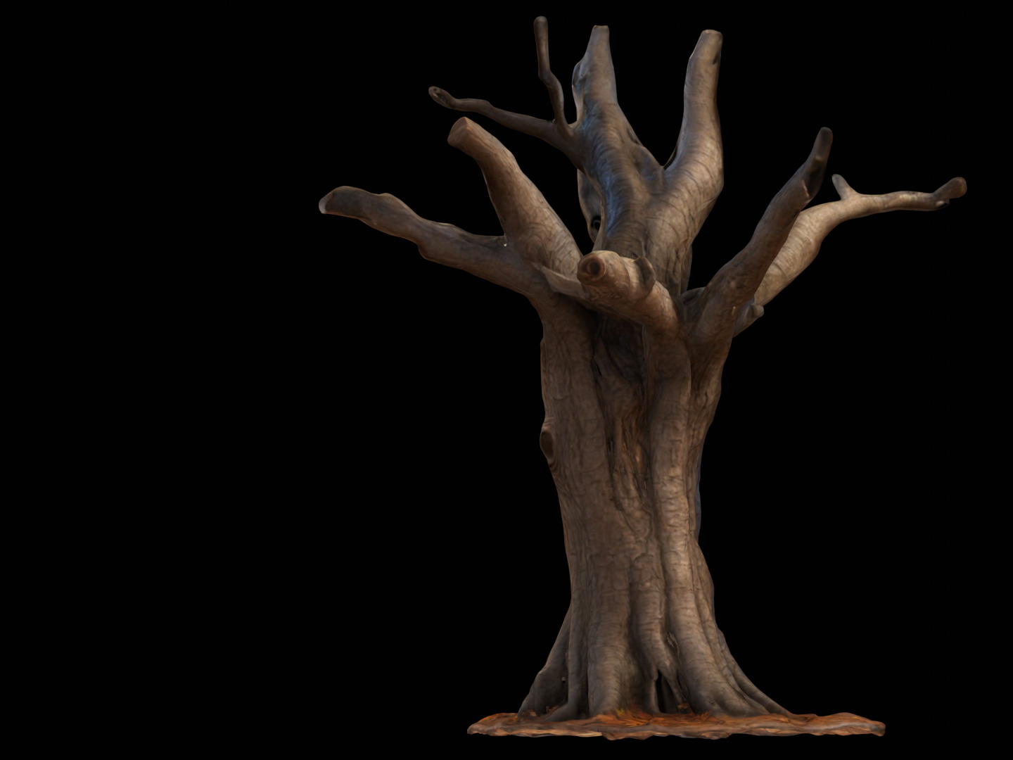 Dry Dead Tree Free low-poly 3D model_7