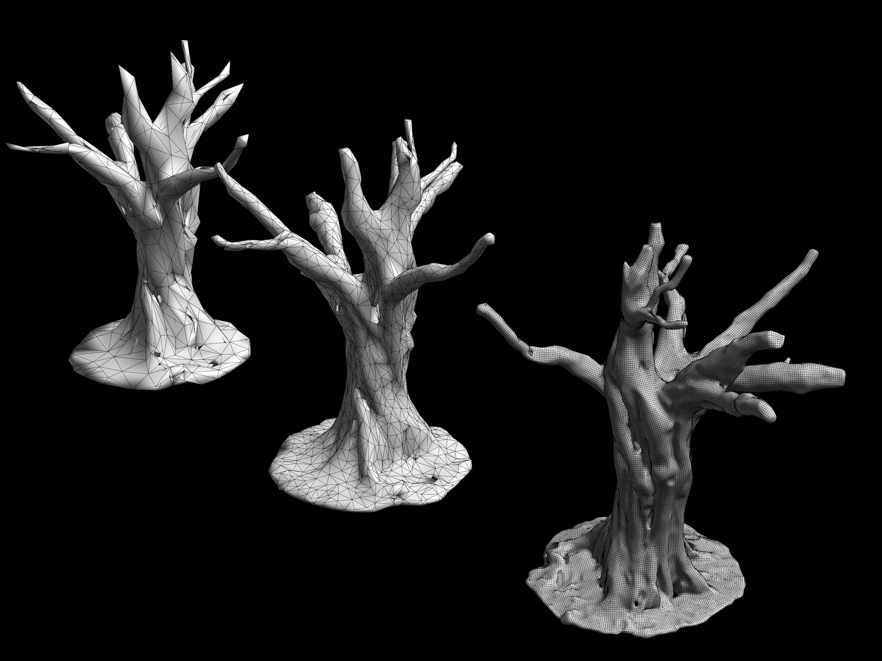 Dry Dead Tree Free low-poly 3D model_1