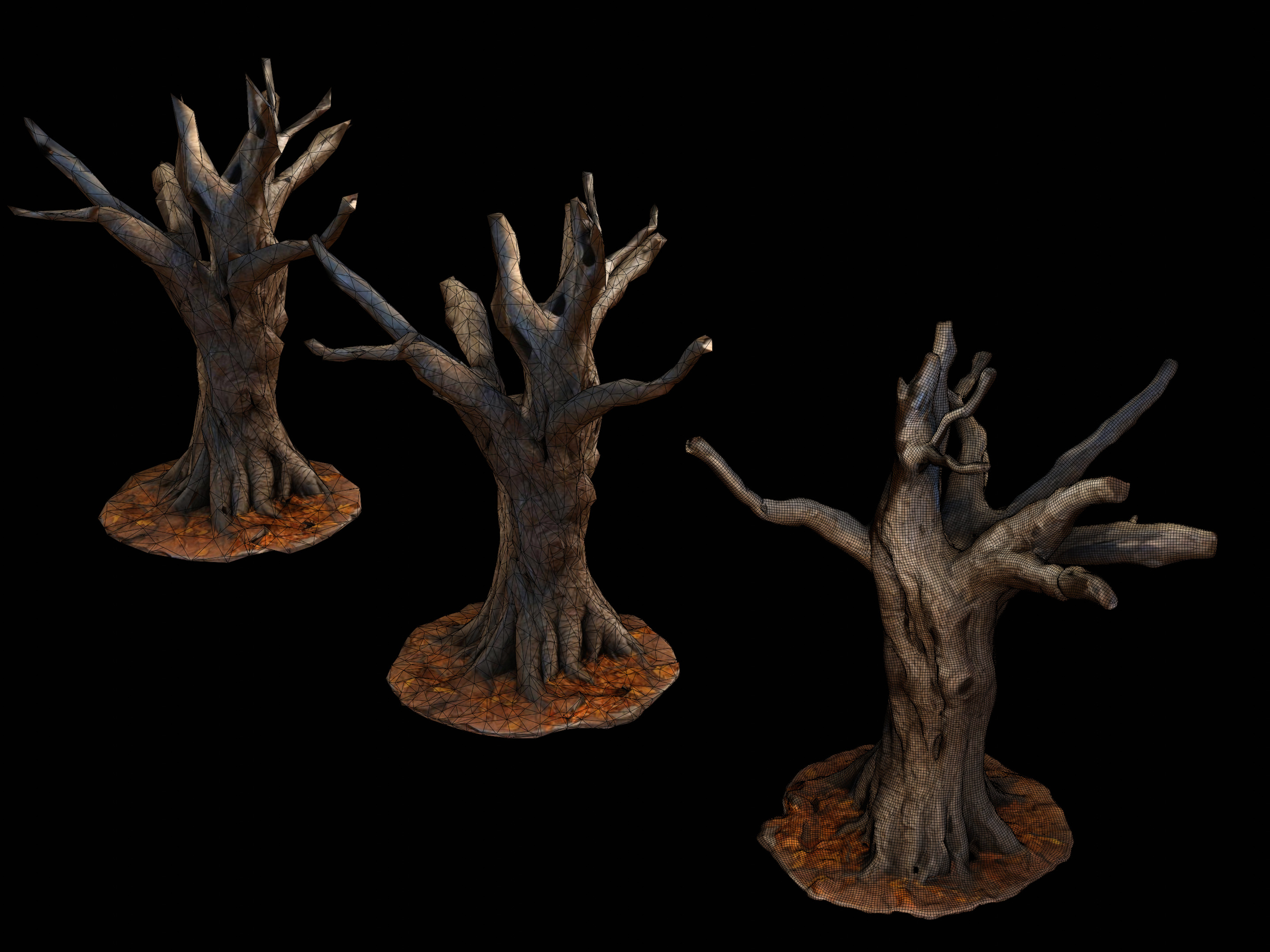 Dry Dead Tree Free low-poly 3D model_2