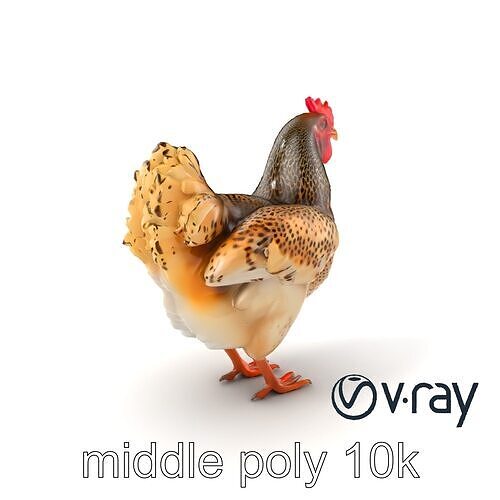 Speckled Chicken Realistic Texture model pack Low-poly 3D model