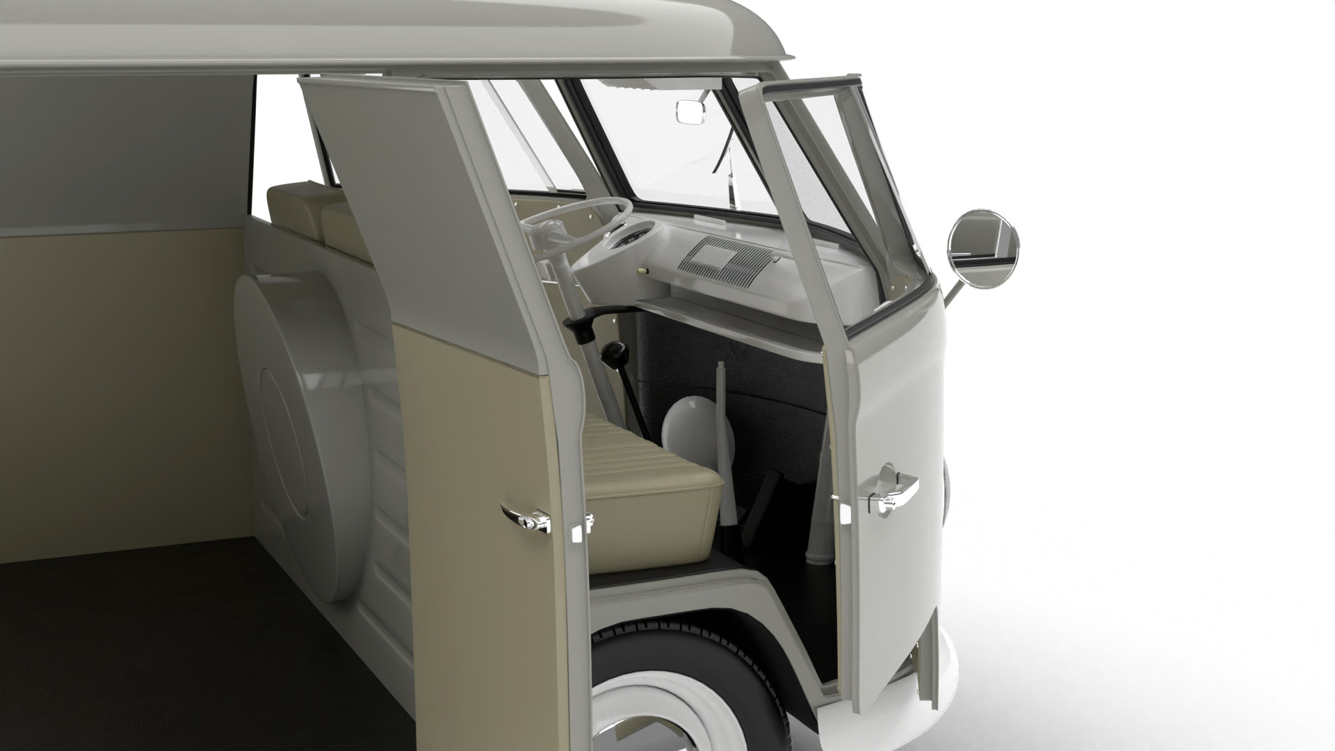 Volkswagen T1 Panel Van 1950 HQ 3d model 3D model_7