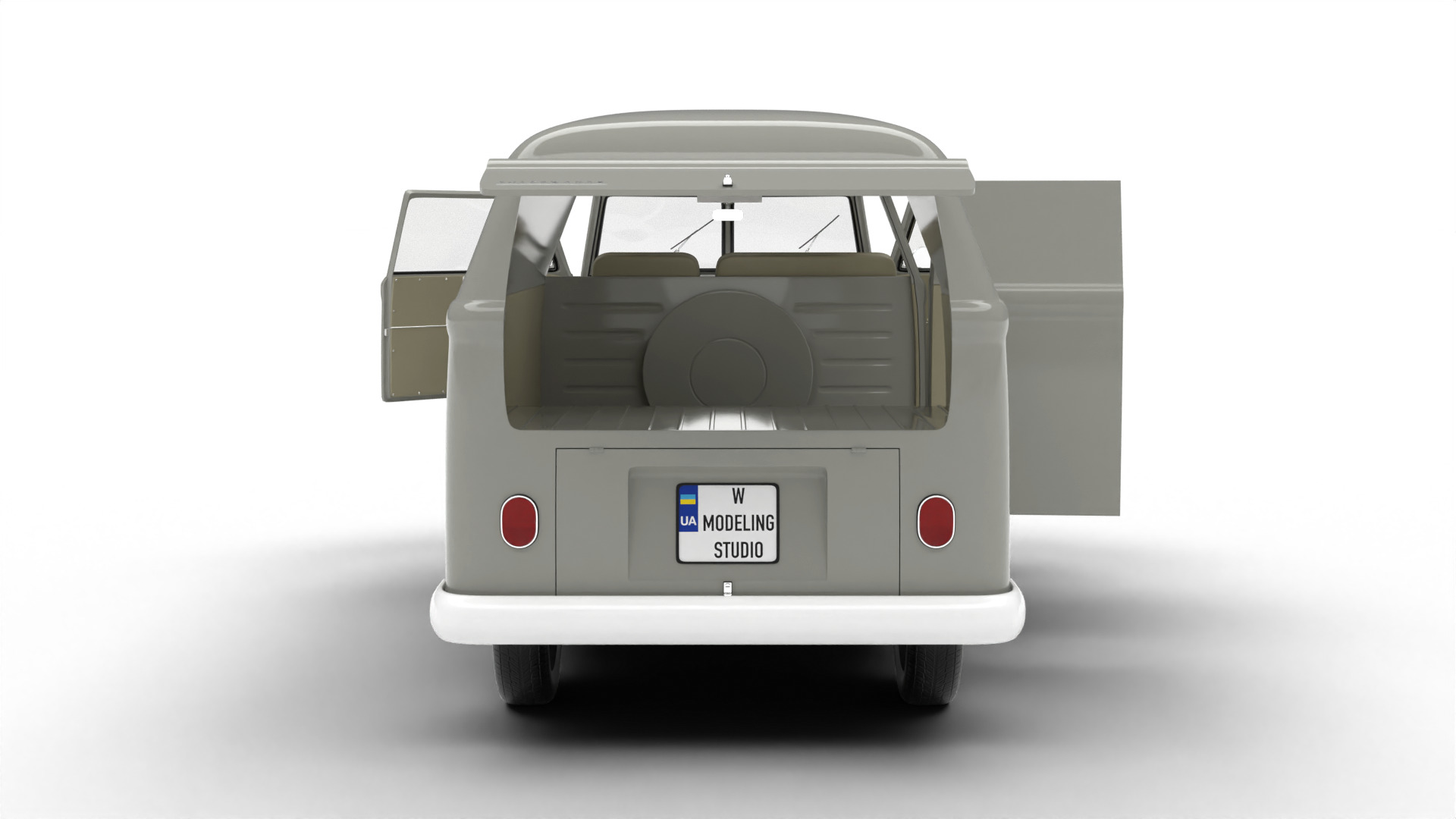 Volkswagen T1 Panel Van 1950 HQ 3d model 3D model_11