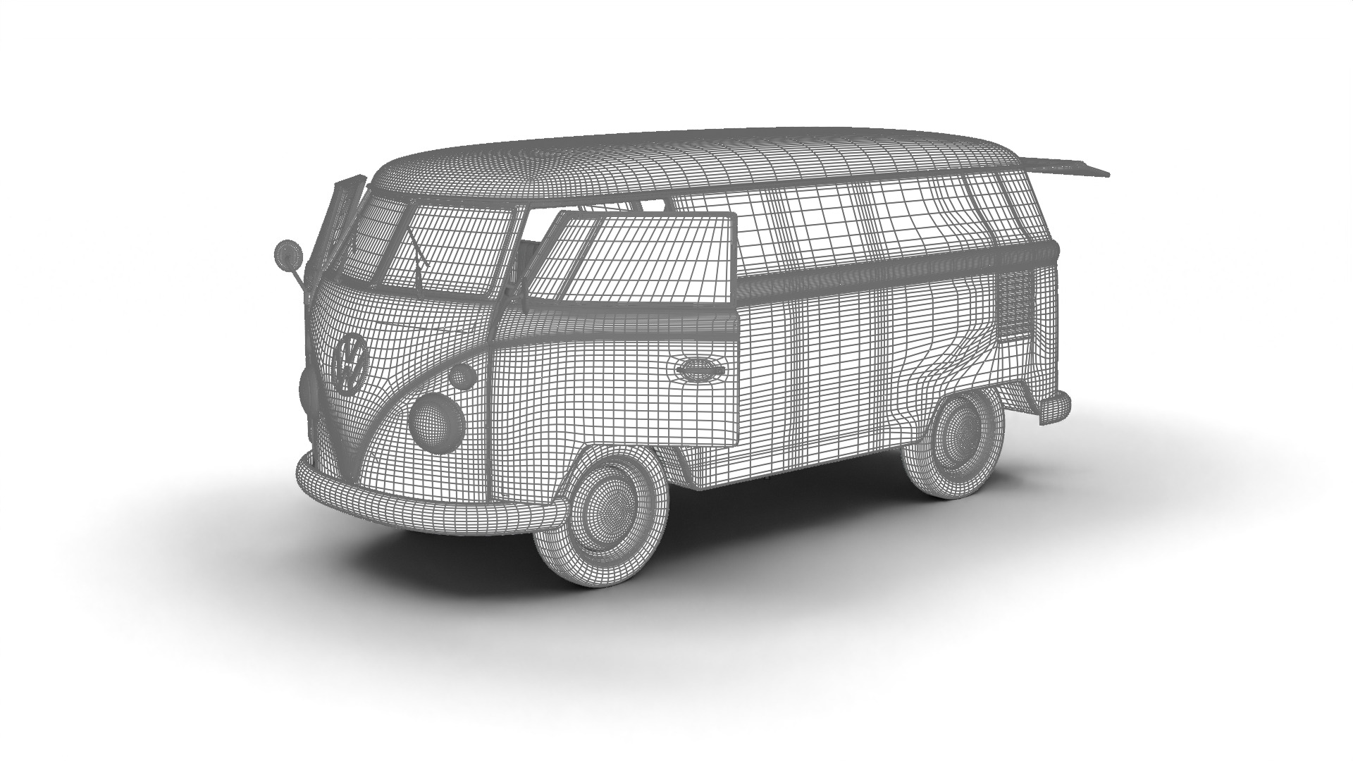 Volkswagen T1 Panel Van 1950 HQ 3d model 3D model_25