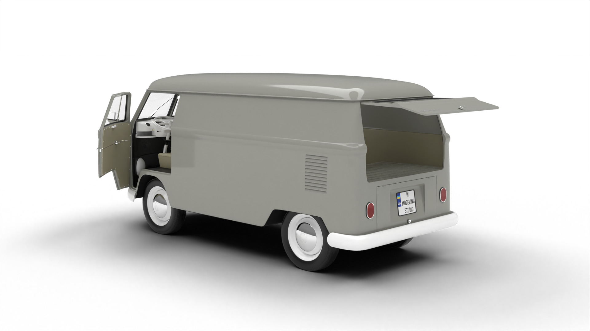 Volkswagen T1 Panel Van 1950 HQ 3d model 3D model_1