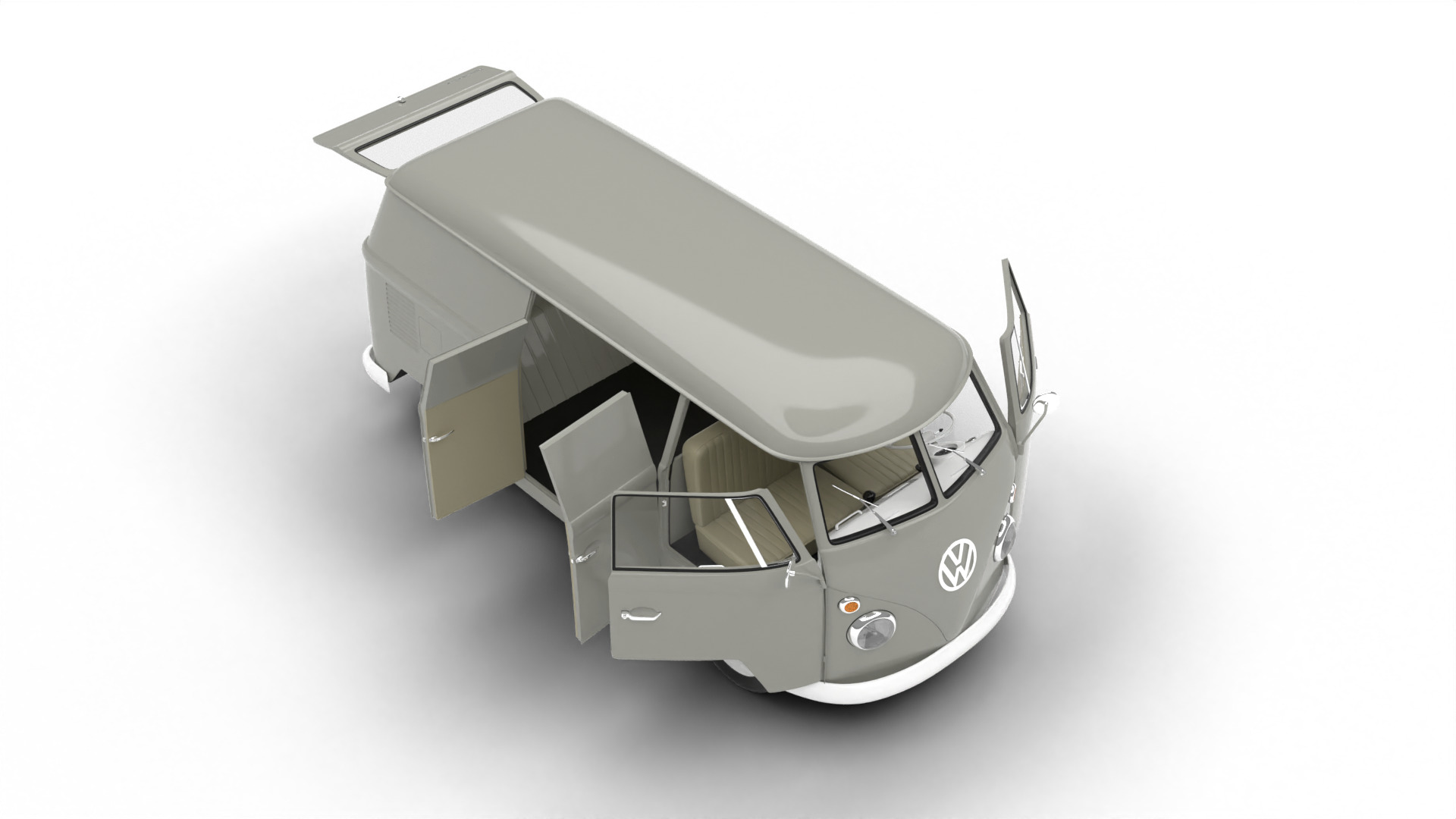 Volkswagen T1 Panel Van 1950 HQ 3d model 3D model_8