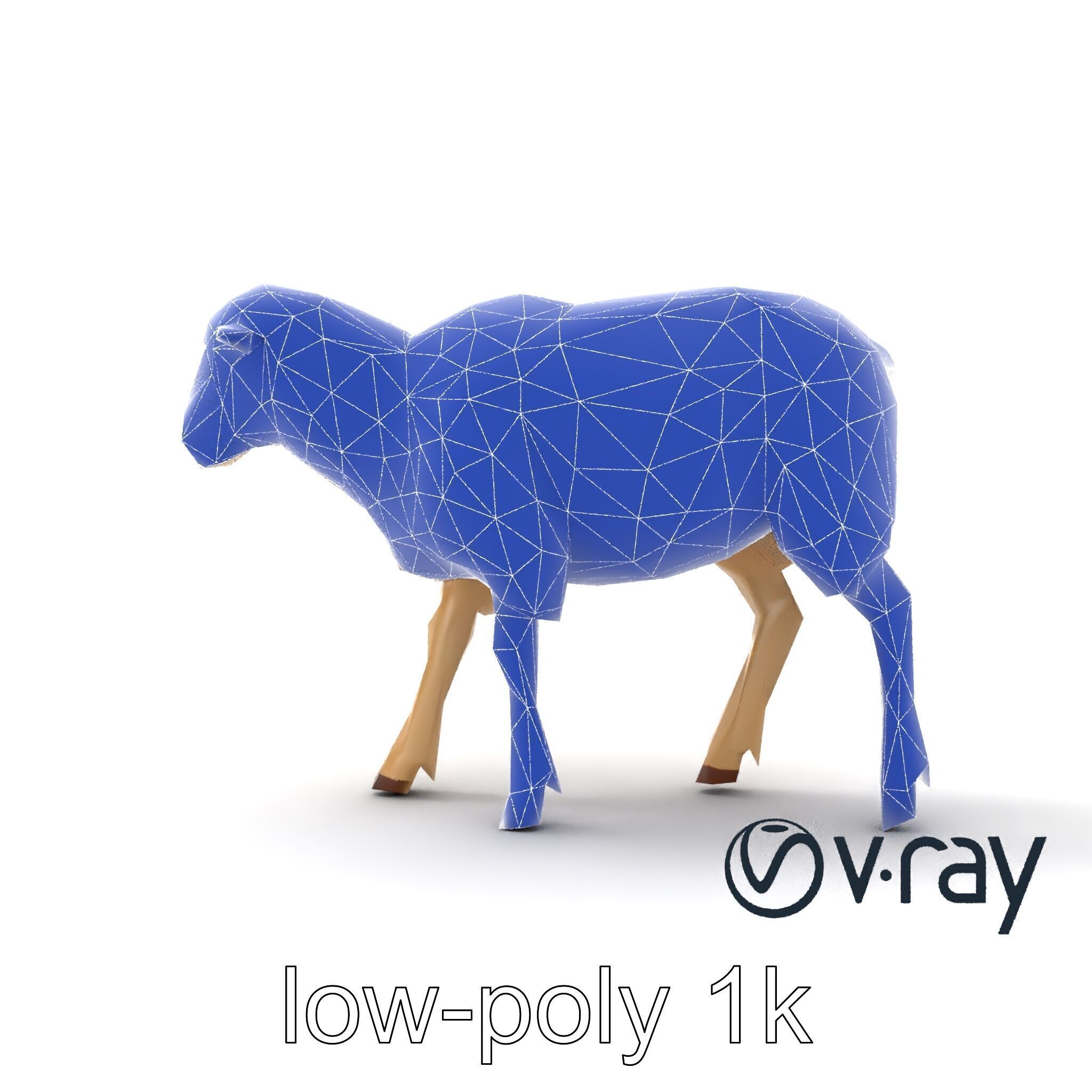 Fluffy Sheep Grazing Stance model pack Low-poly 3D model_24
