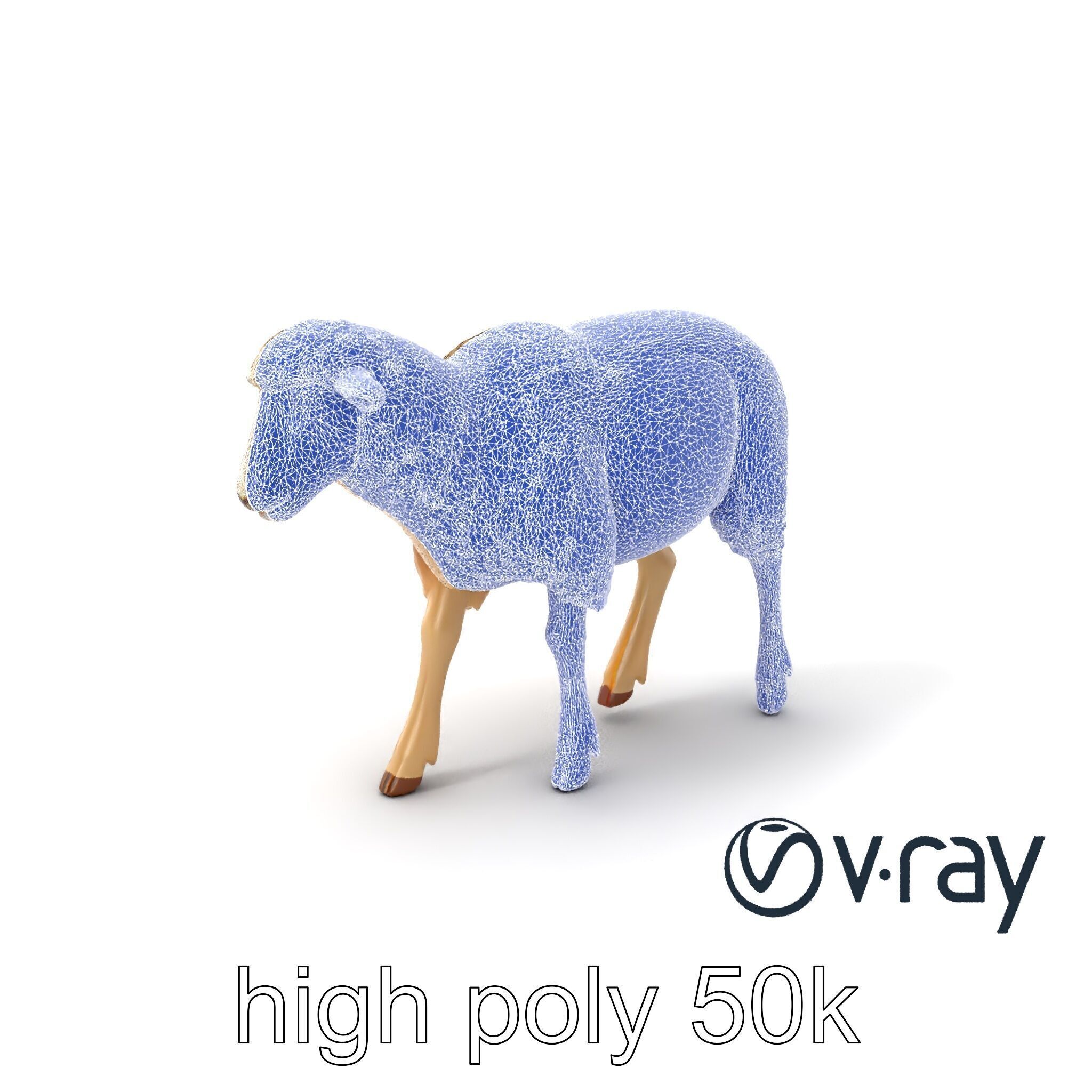 Fluffy Sheep Grazing Stance model pack Low-poly 3D model_9