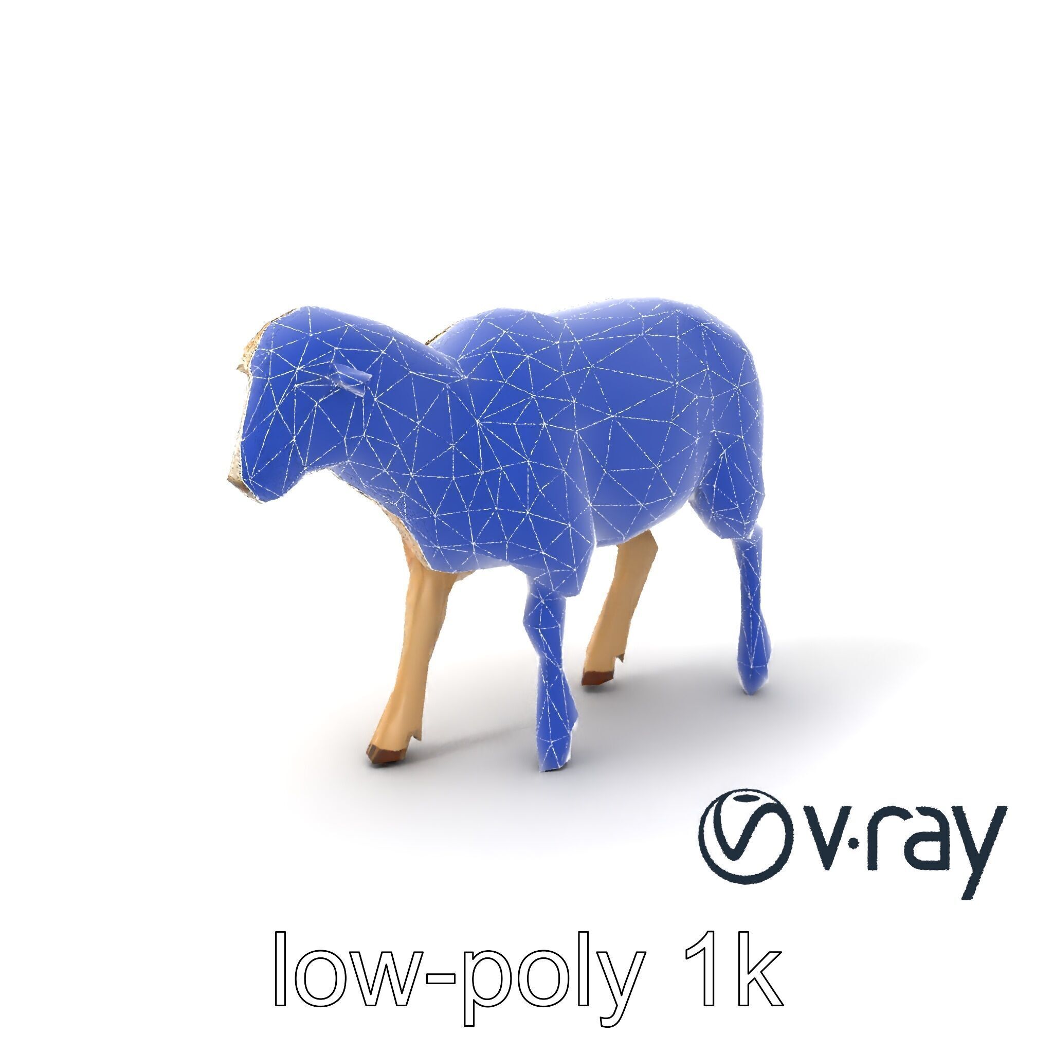 Fluffy Sheep Grazing Stance model pack Low-poly 3D model_5