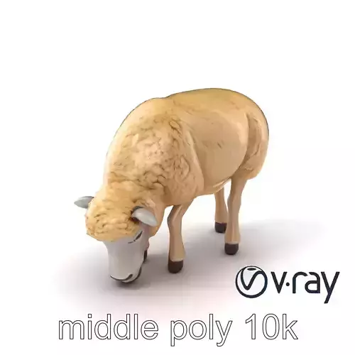 Fluffy Grazing Sheep model pack