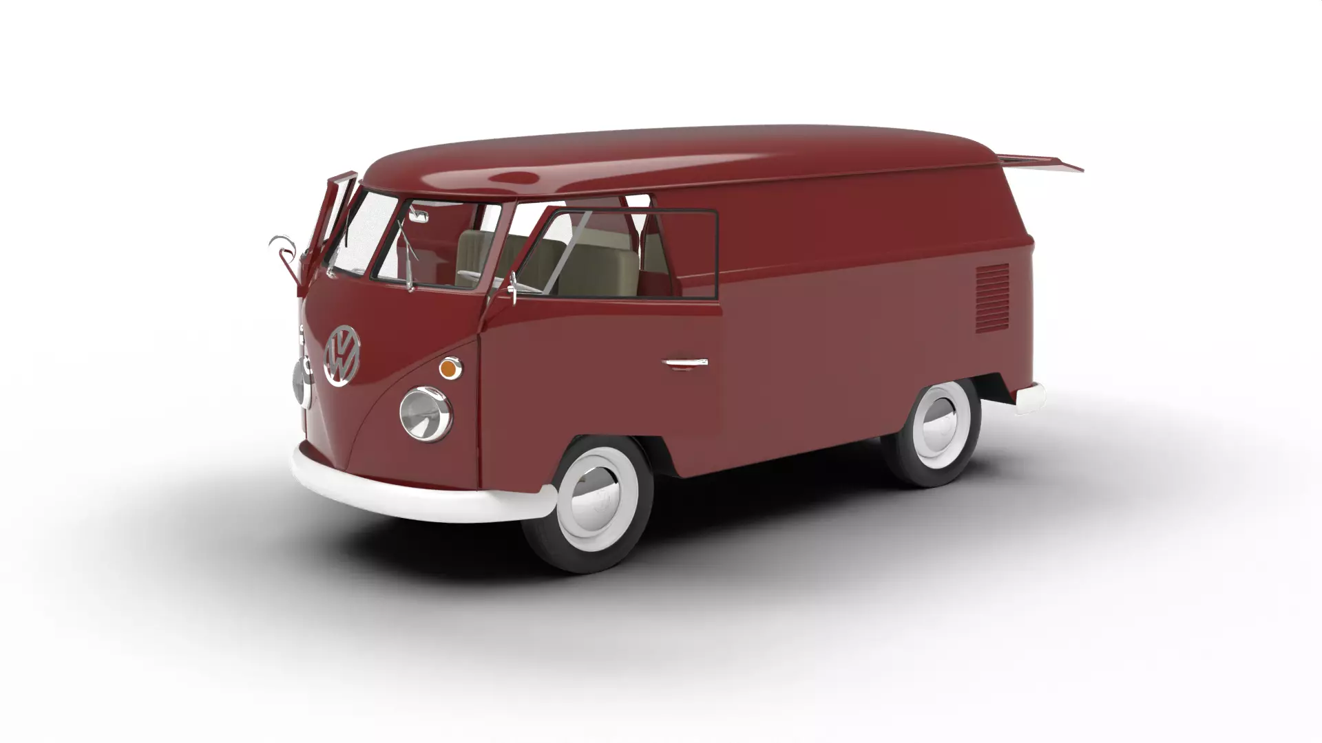 Volkswagen T1 Panel Van 1950 HQ 3d model 3D model_0