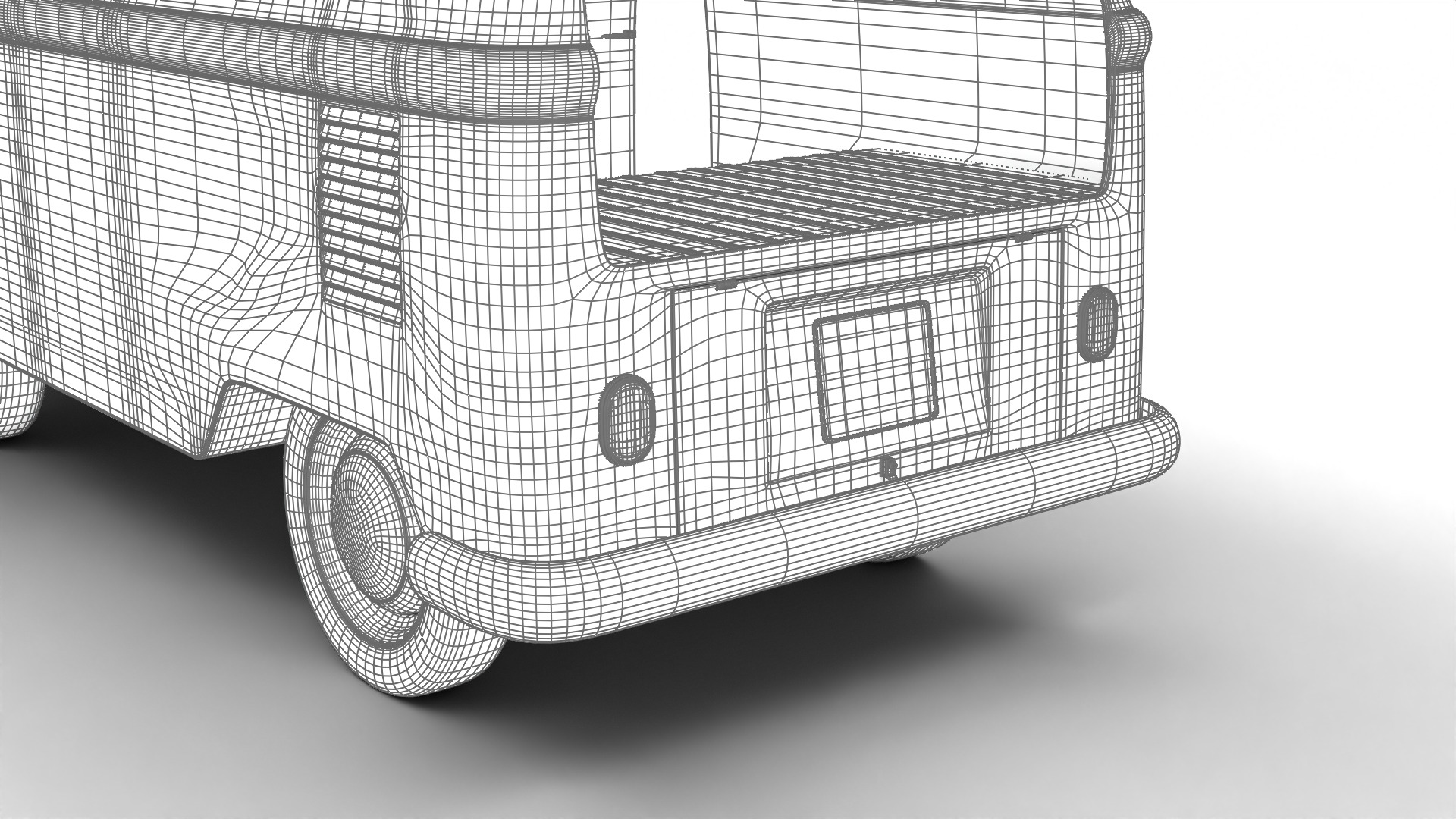Volkswagen T1 Panel Van 1950 HQ 3d model 3D model_28