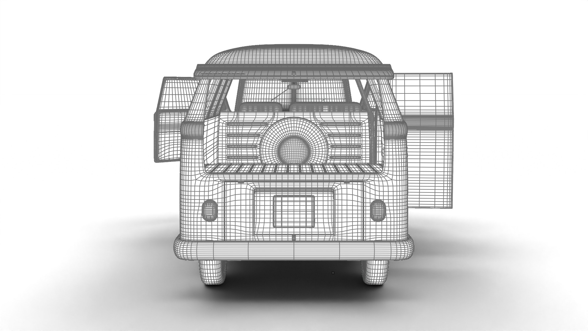 Volkswagen T1 Panel Van 1950 HQ 3d model 3D model_36