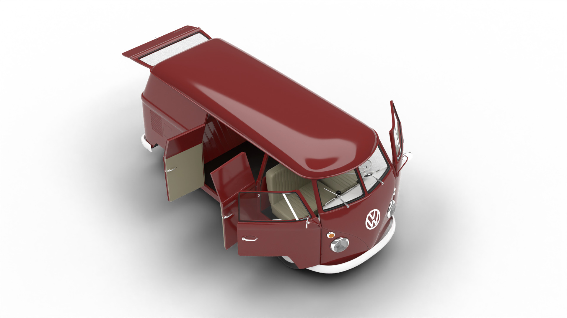 Volkswagen T1 Panel Van 1950 HQ 3d model 3D model_8