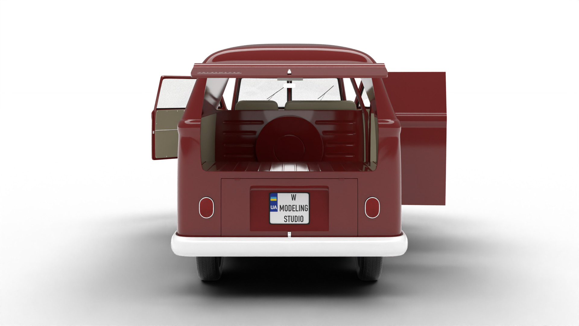 Volkswagen T1 Panel Van 1950 HQ 3d model 3D model_11