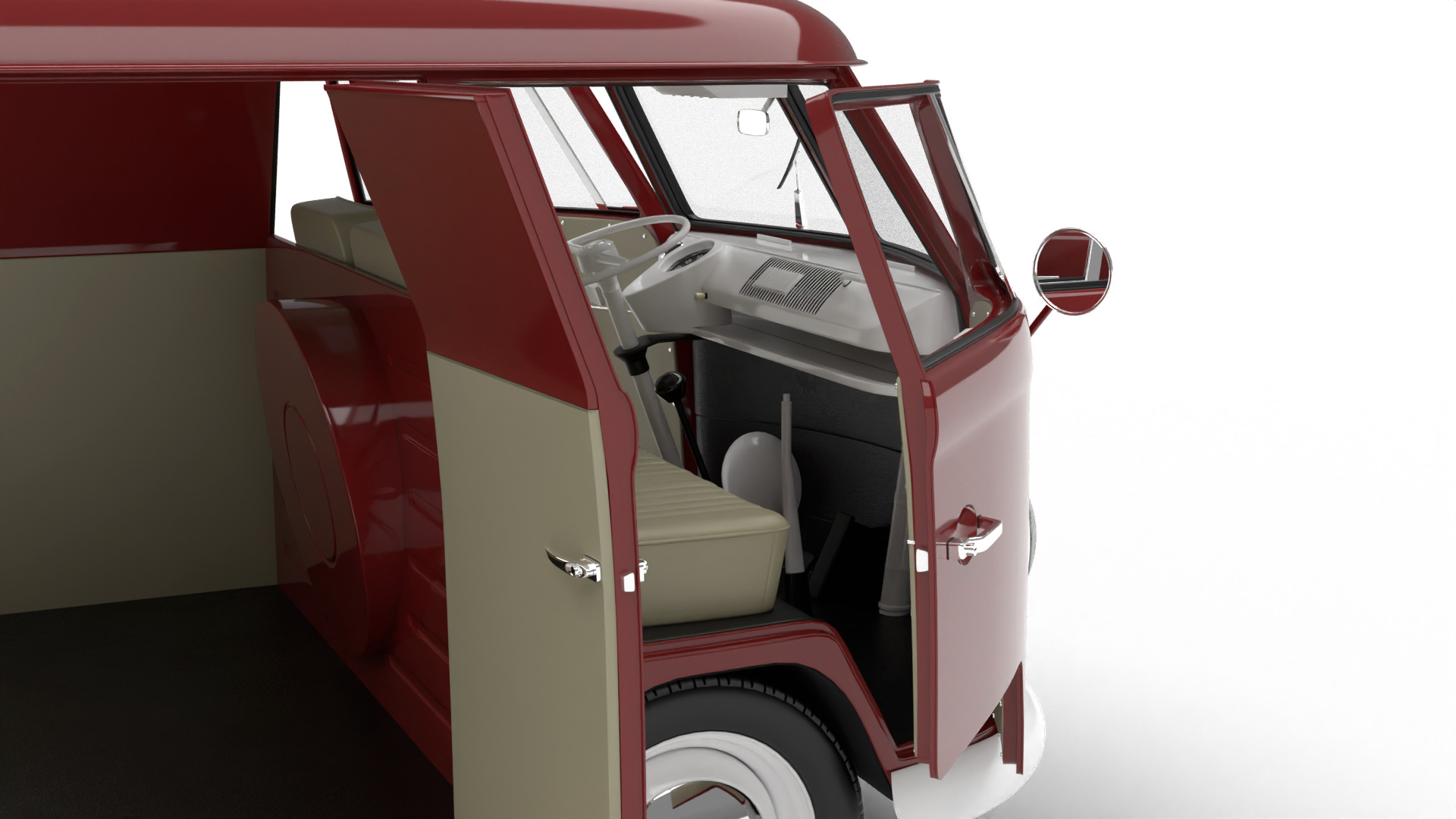 Volkswagen T1 Panel Van 1950 HQ 3d model 3D model_7