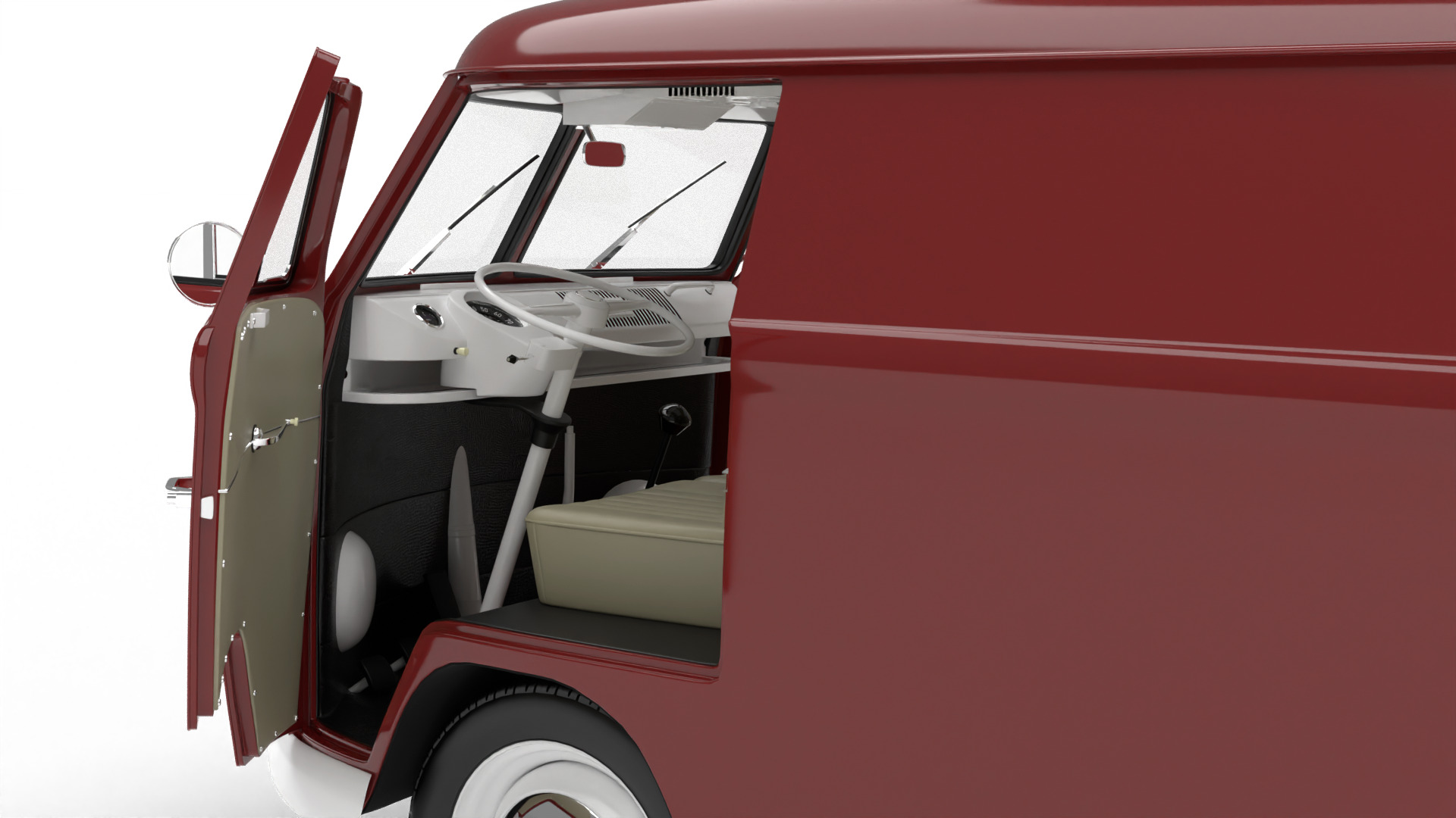 Volkswagen T1 Panel Van 1950 HQ 3d model 3D model_15