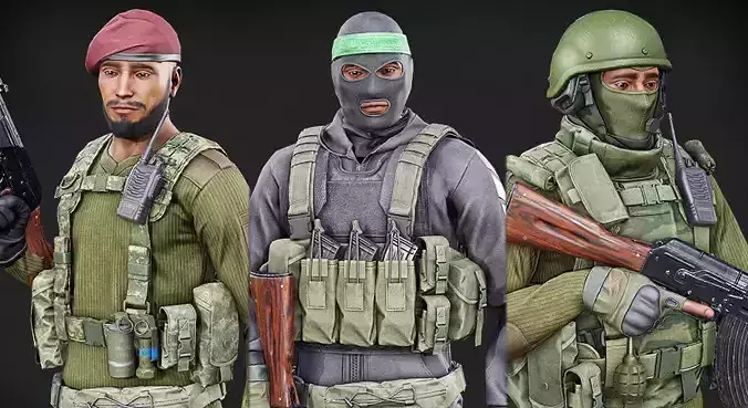Modular Insurgents Pack V2 Low-poly 3D model