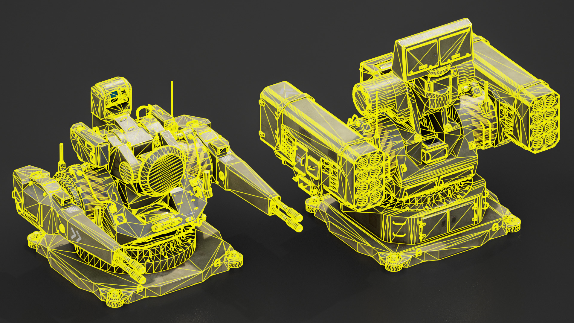 Modular Turret 3d model Low-poly 3D model_11