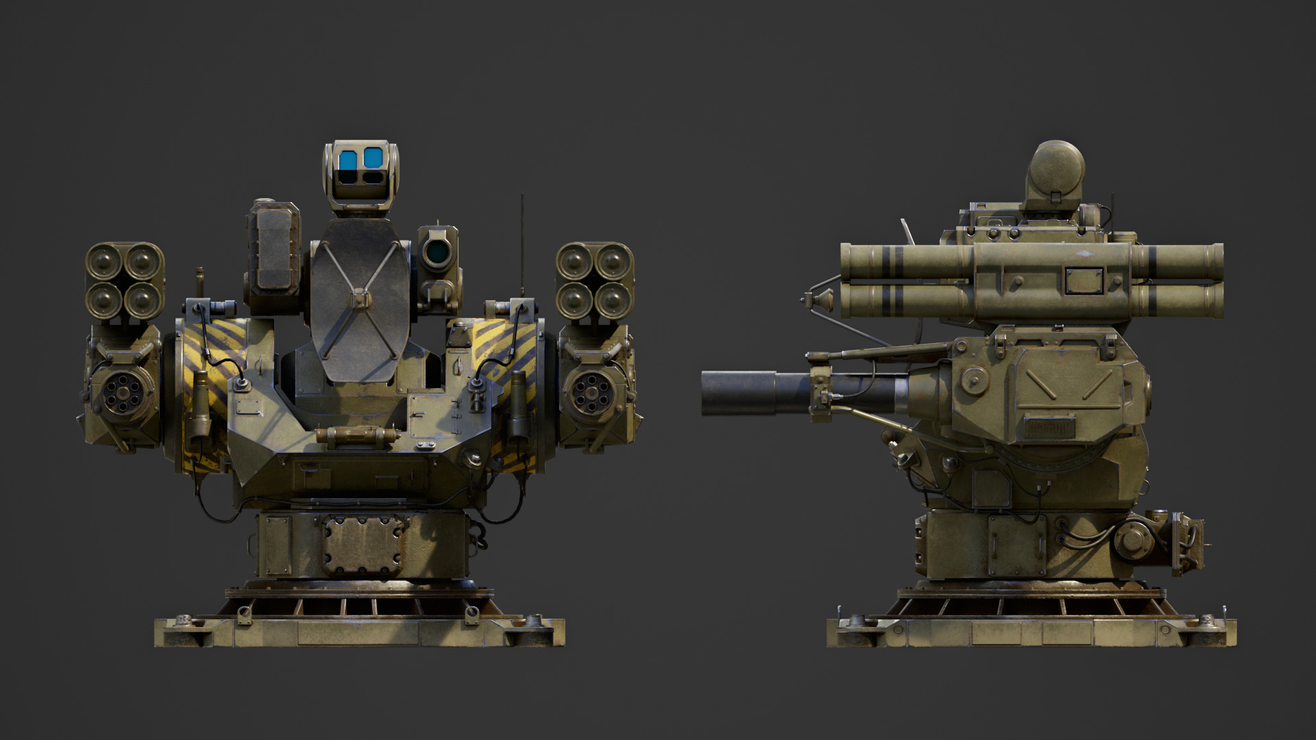 Modular Turret 3d model Low-poly 3D model_8