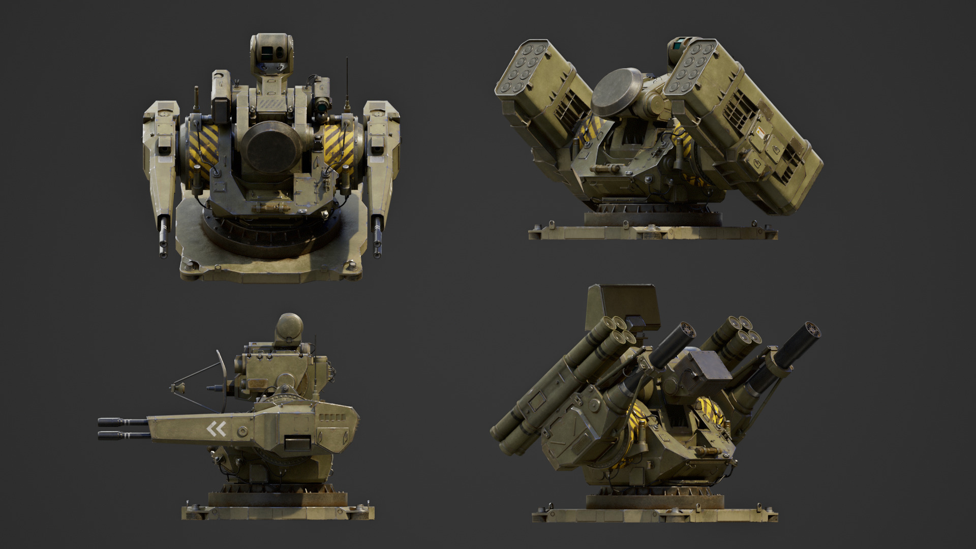 Modular Turret 3d model Low-poly 3D model_9