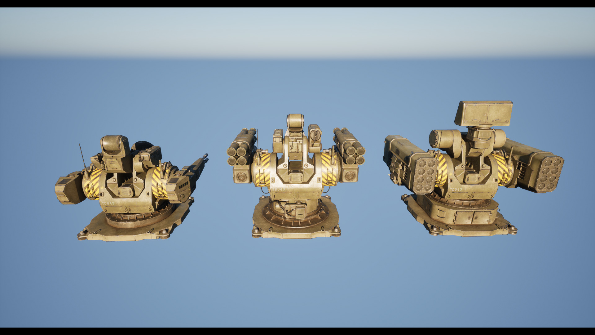 Modular Turret 3d model Low-poly 3D model_12