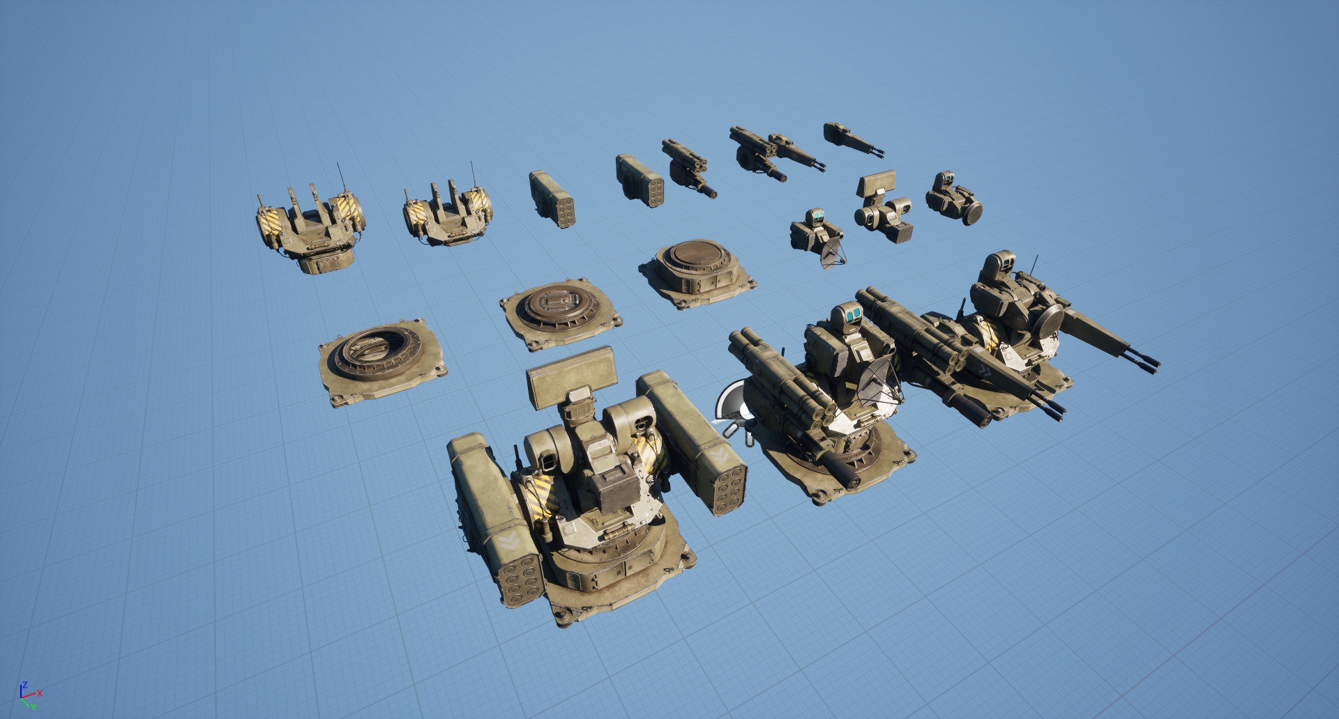 Modular Turret 3d model Low-poly 3D model_15