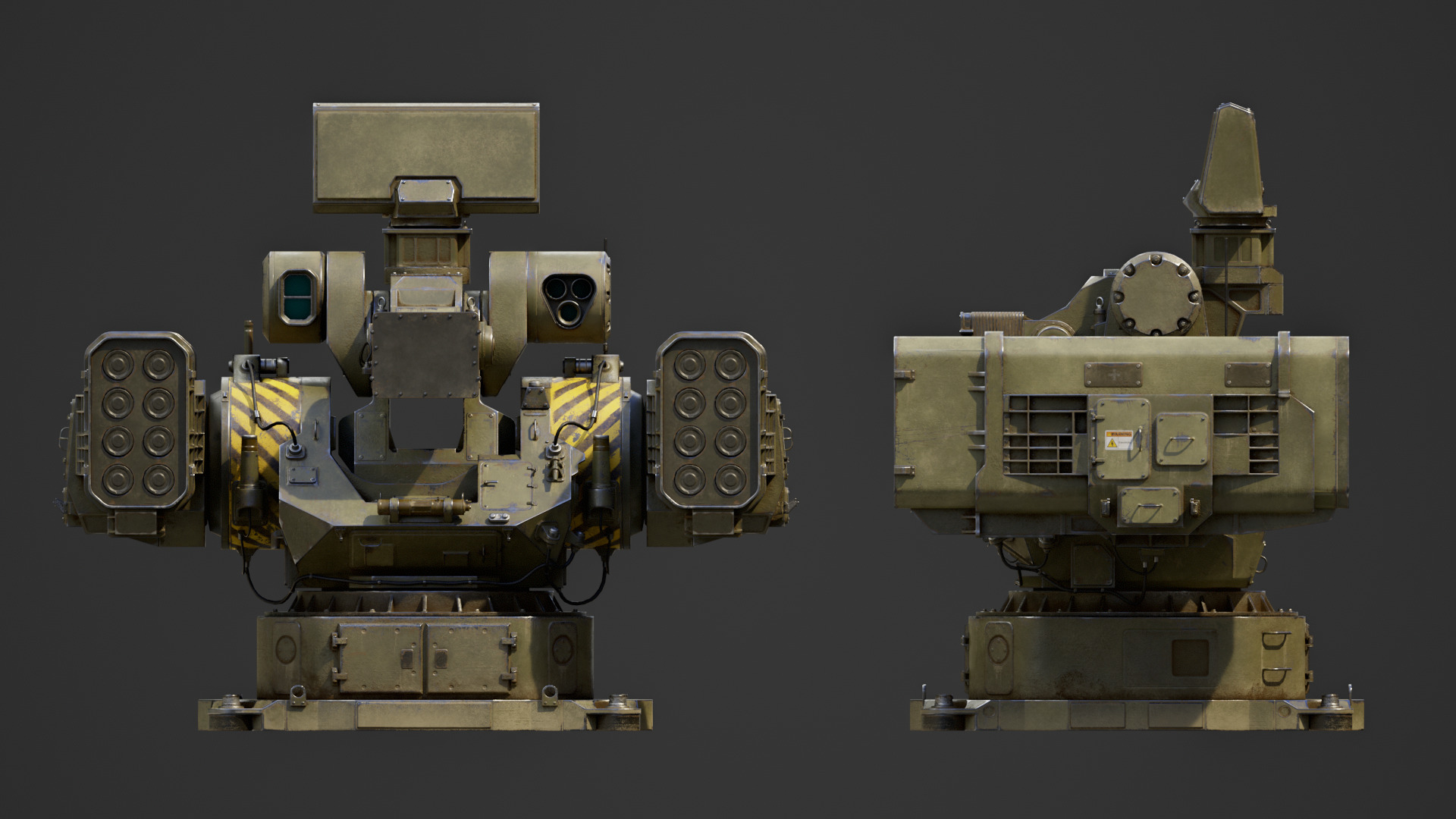 Modular Turret 3d model Low-poly 3D model_7