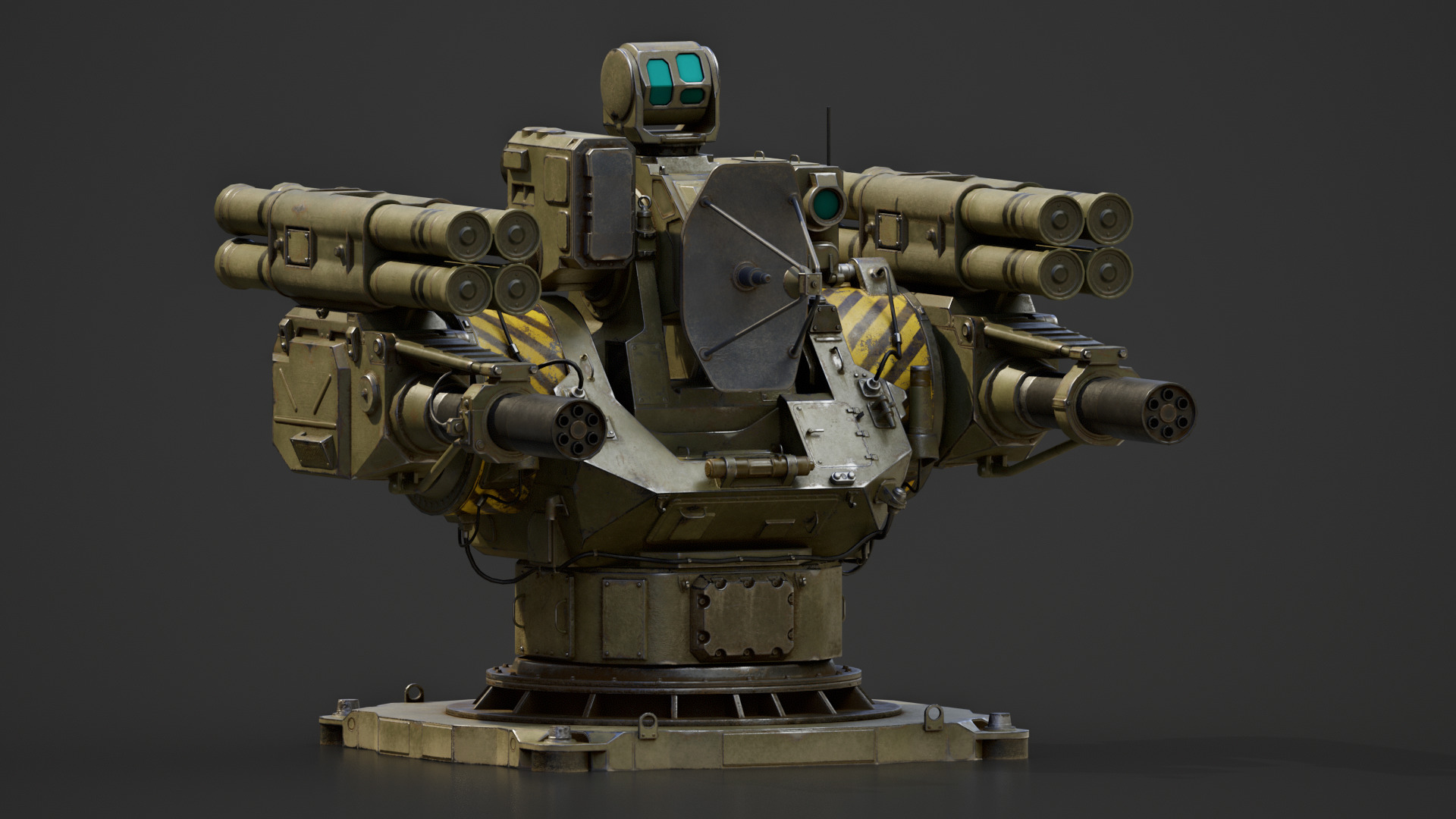 Modular Turret 3d model Low-poly 3D model_5