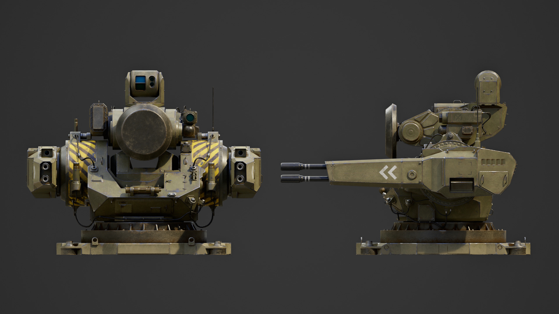 Modular Turret 3d model Low-poly 3D model_6