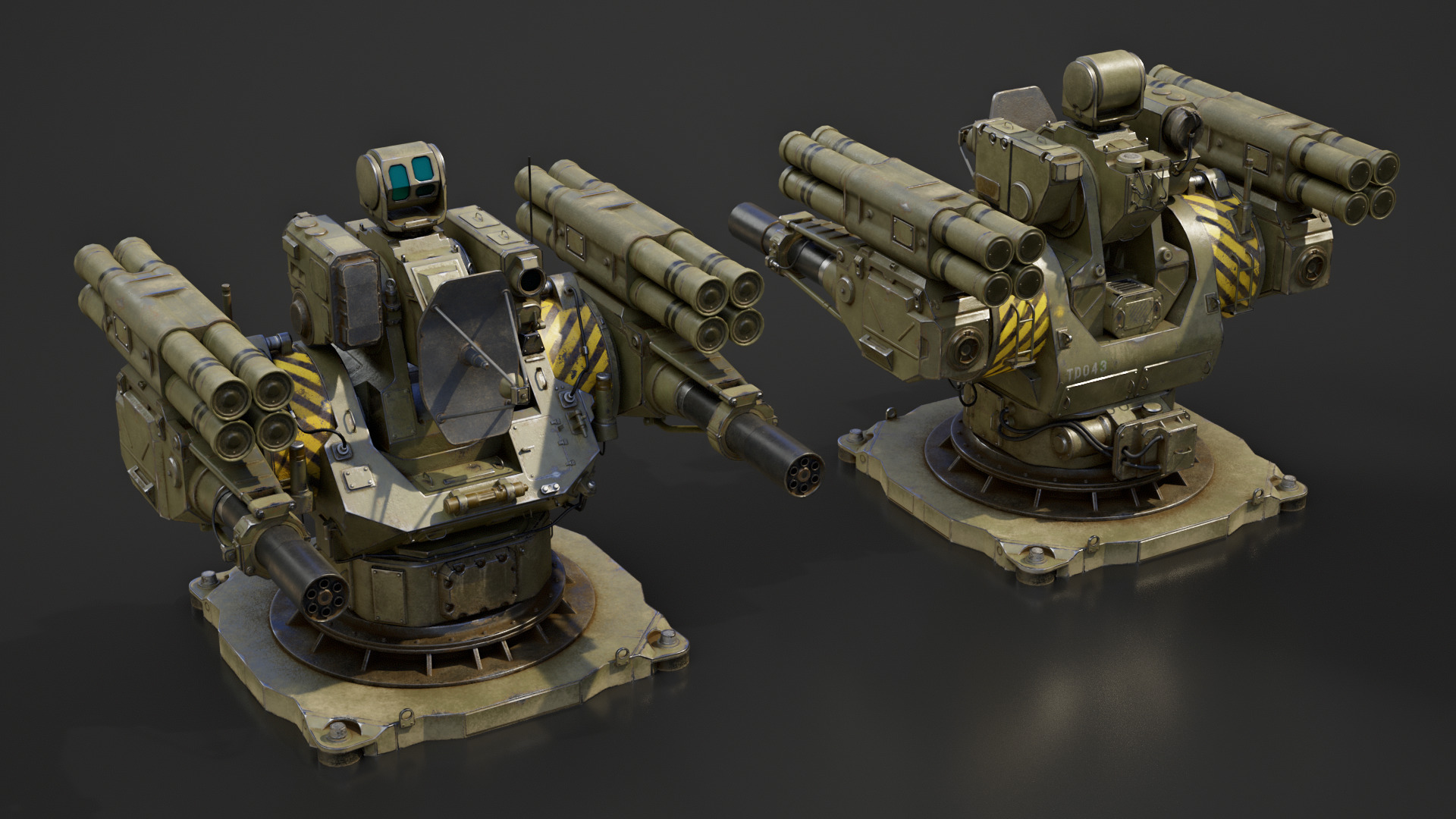 Modular Turret 3d model Low-poly 3D model_3