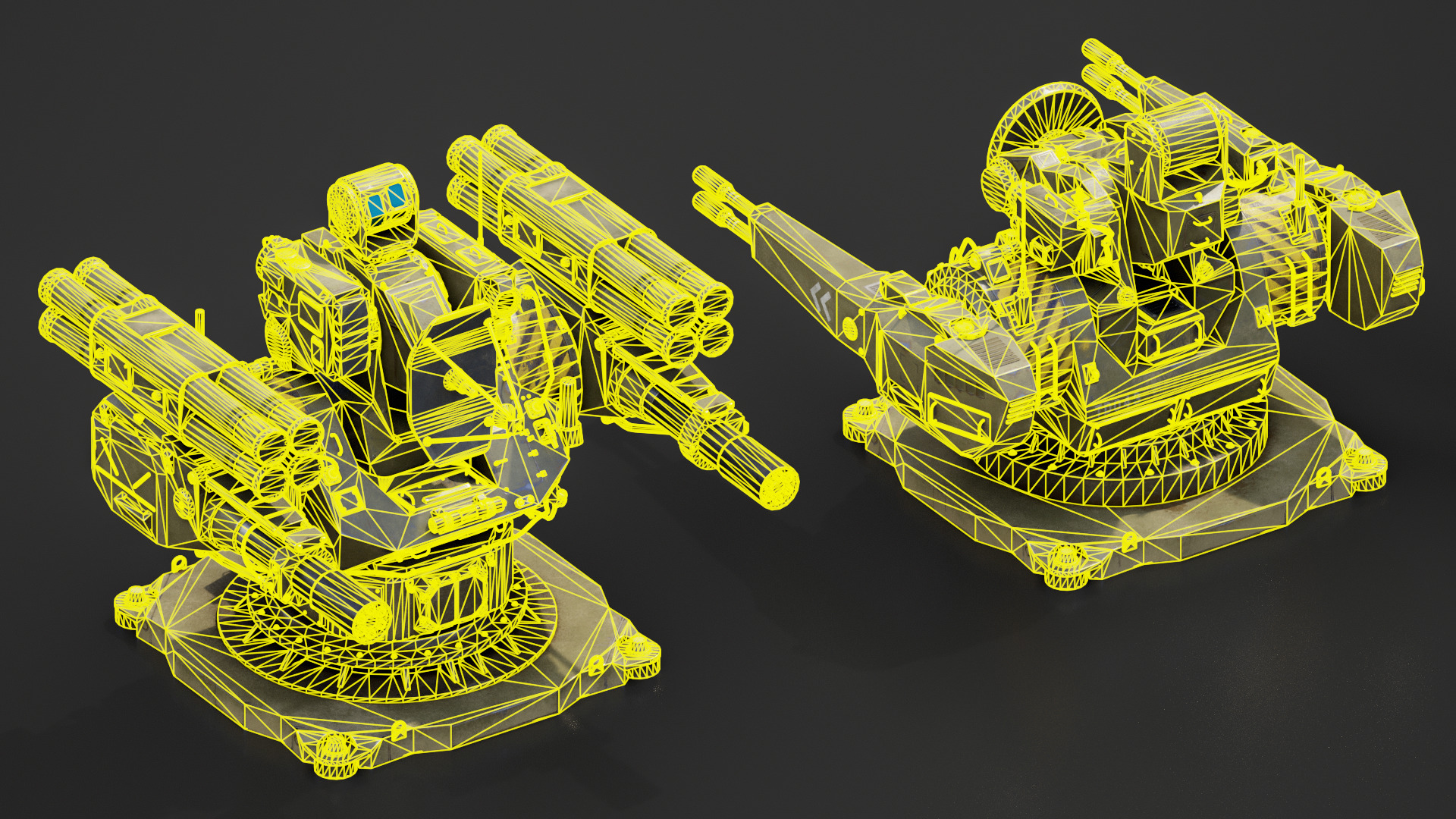 Modular Turret 3d model Low-poly 3D model_10
