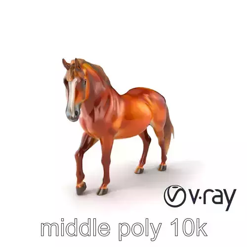 Muscular Horse with Flowing Mane model pack
