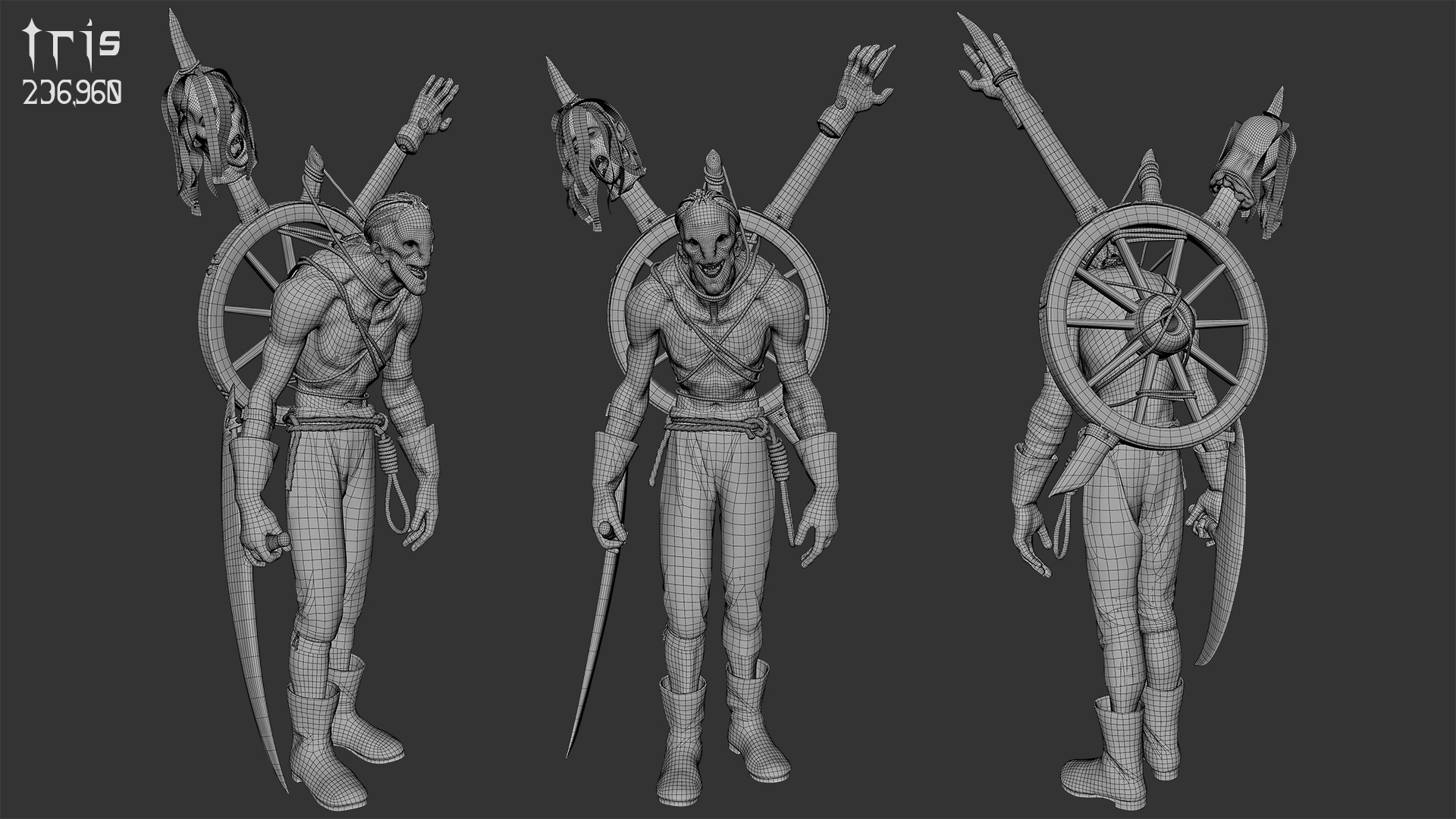 Undead Executioner - Rigged and Animated Low-poly 3D model_27