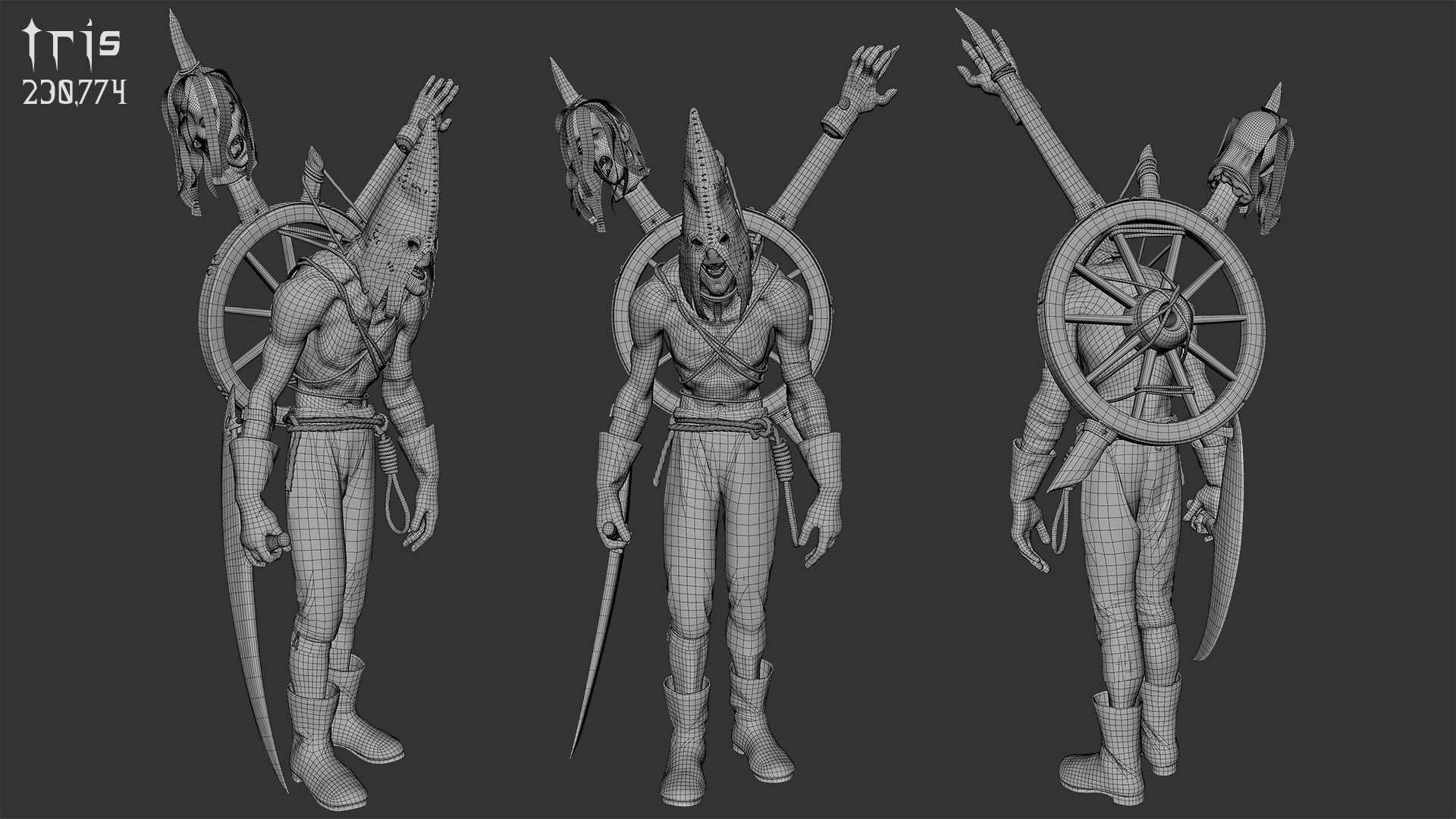 Undead Executioner - Rigged and Animated Low-poly 3D model_26