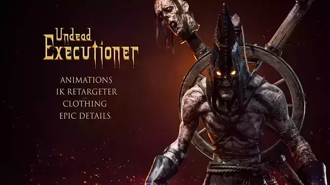 Undead Executioner - Rigged and Animated Low-poly 3D model