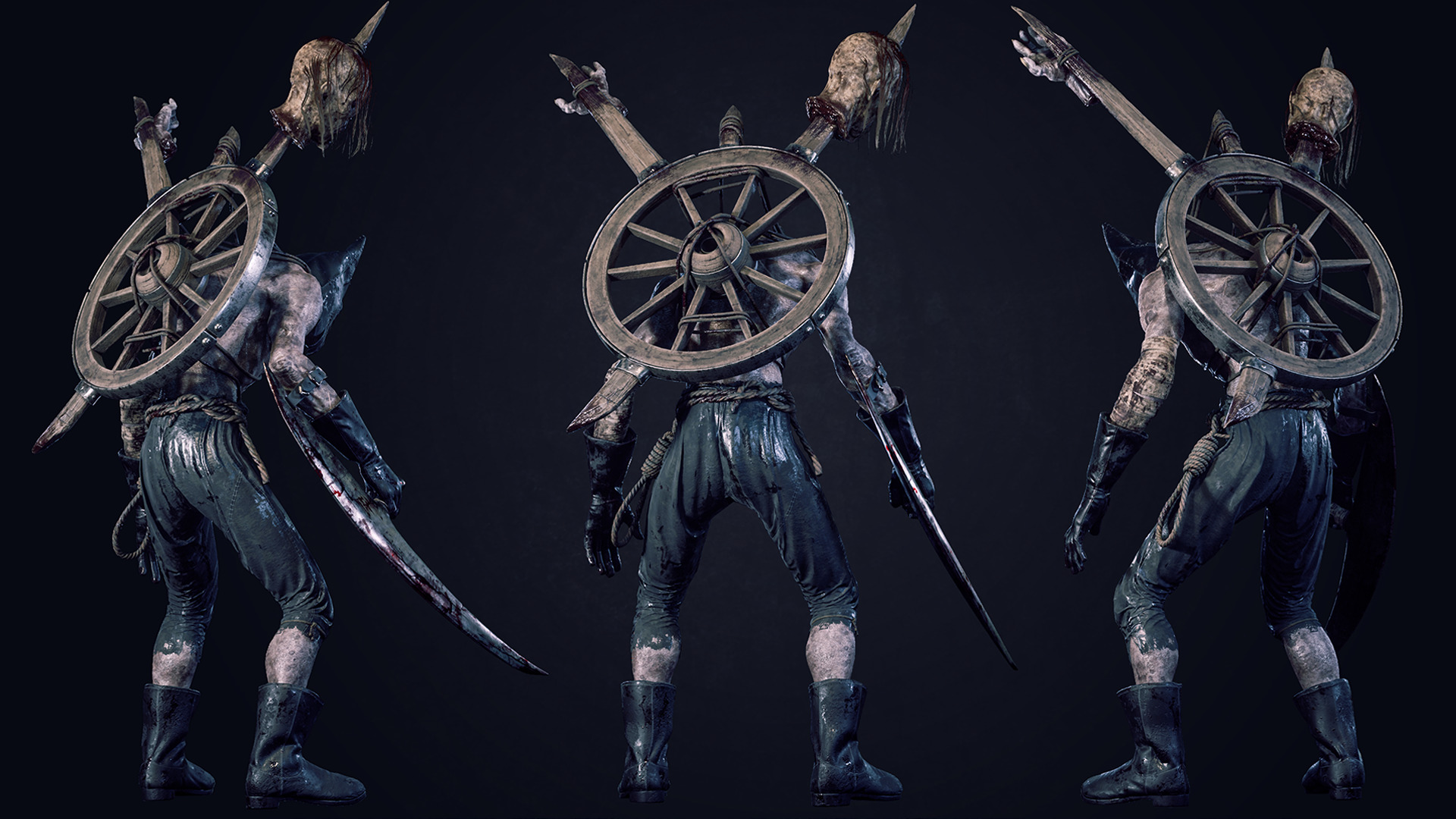 Undead Executioner - Rigged and Animated Low-poly 3D model_4