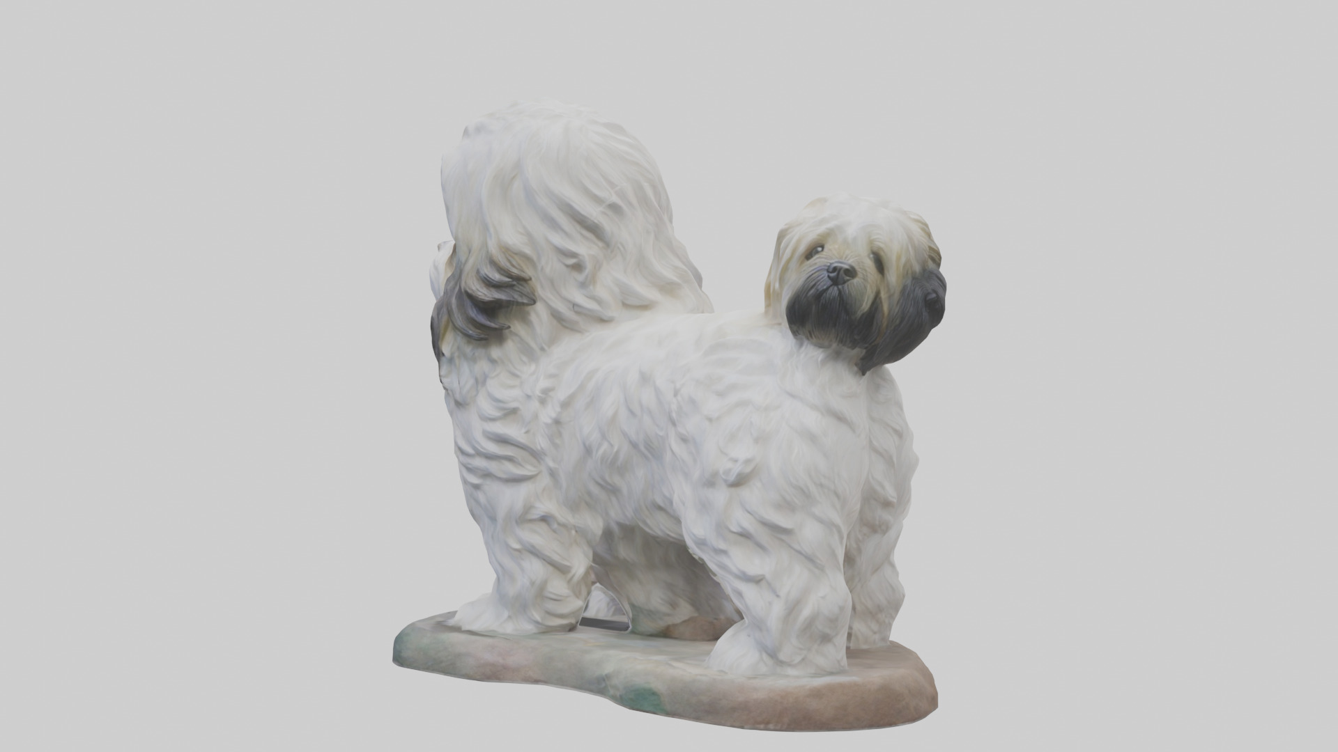 Lhasa Apso statue model Low-poly 3D model_1