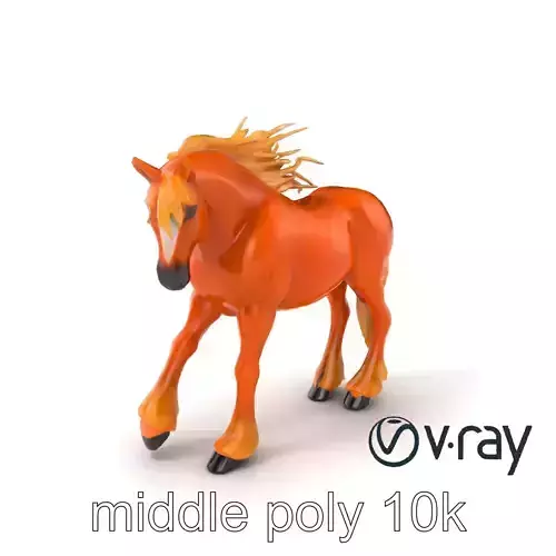 Majestic Horse Sculpture model pack Low-poly 3D model
