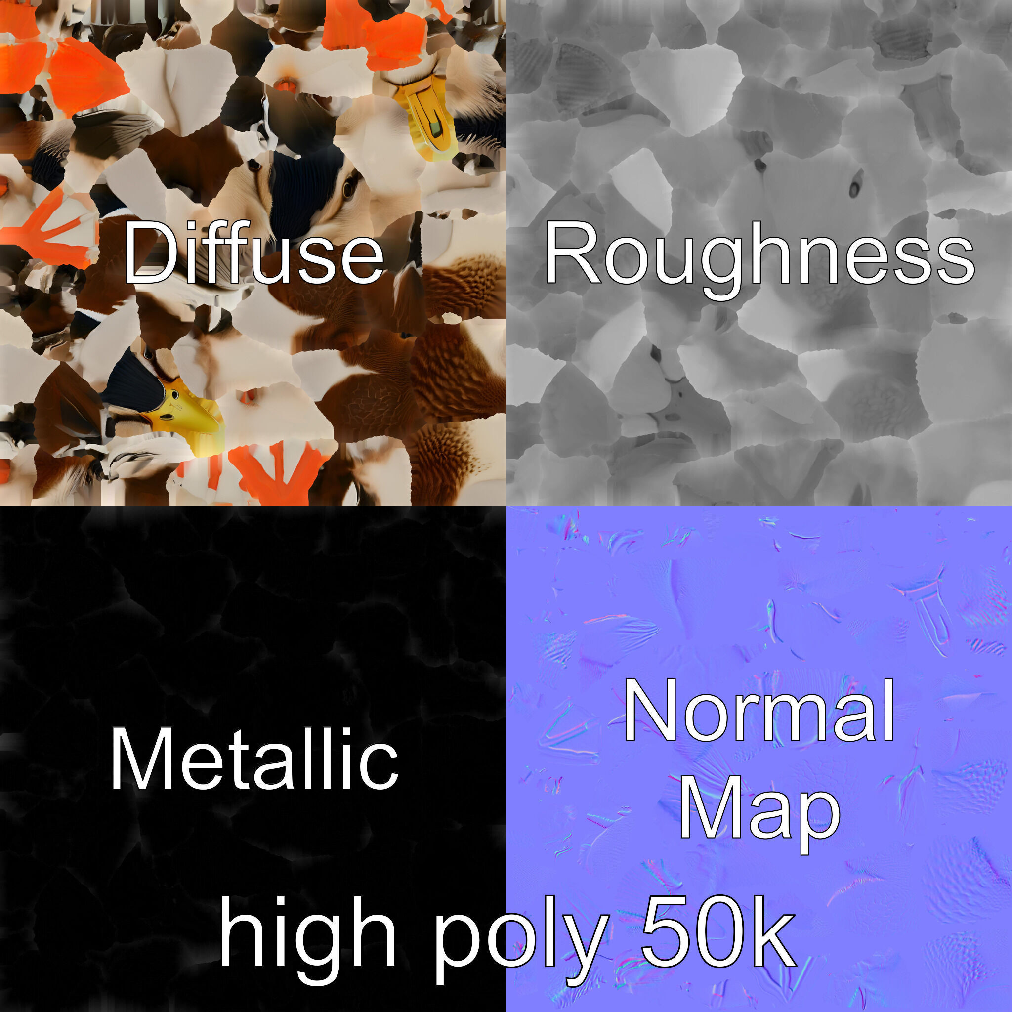 Mallard Duck Wildlife Sculpture model pack Low-poly 3D model_1