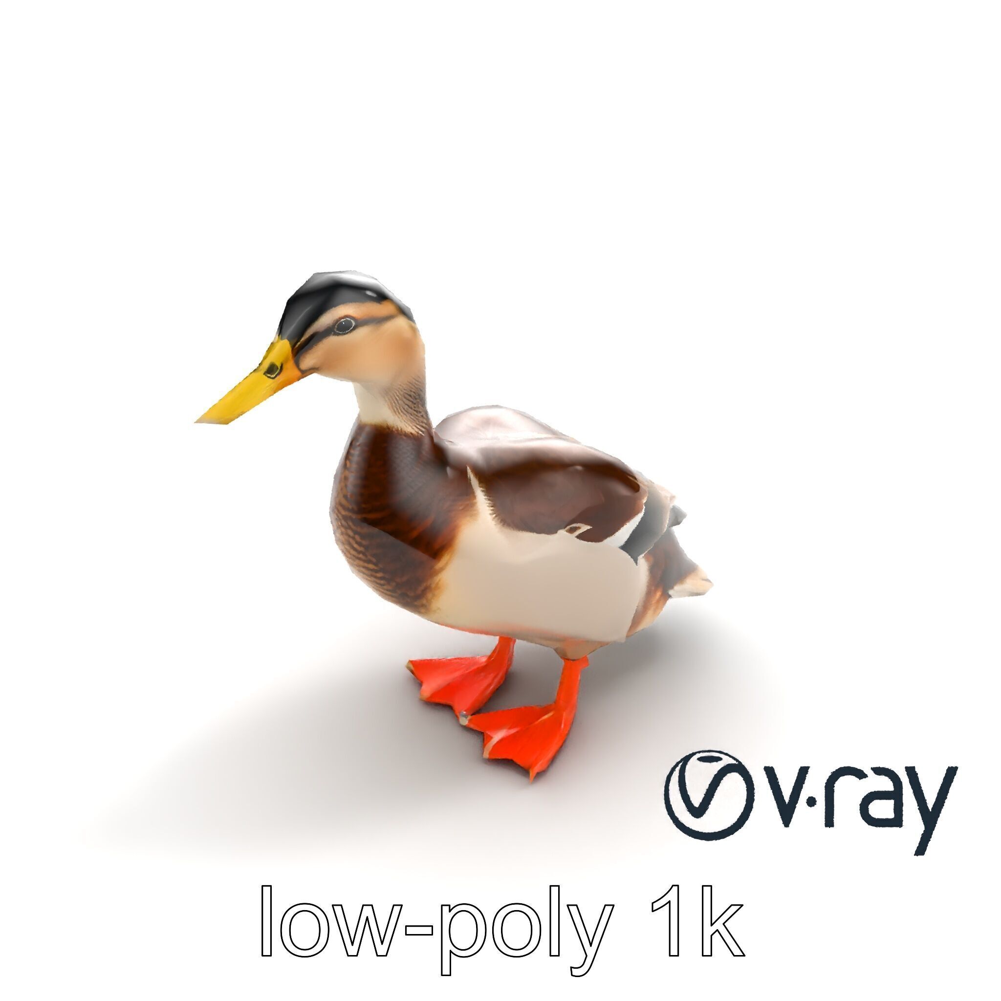 Mallard Duck Wildlife Sculpture model pack Low-poly 3D model_5