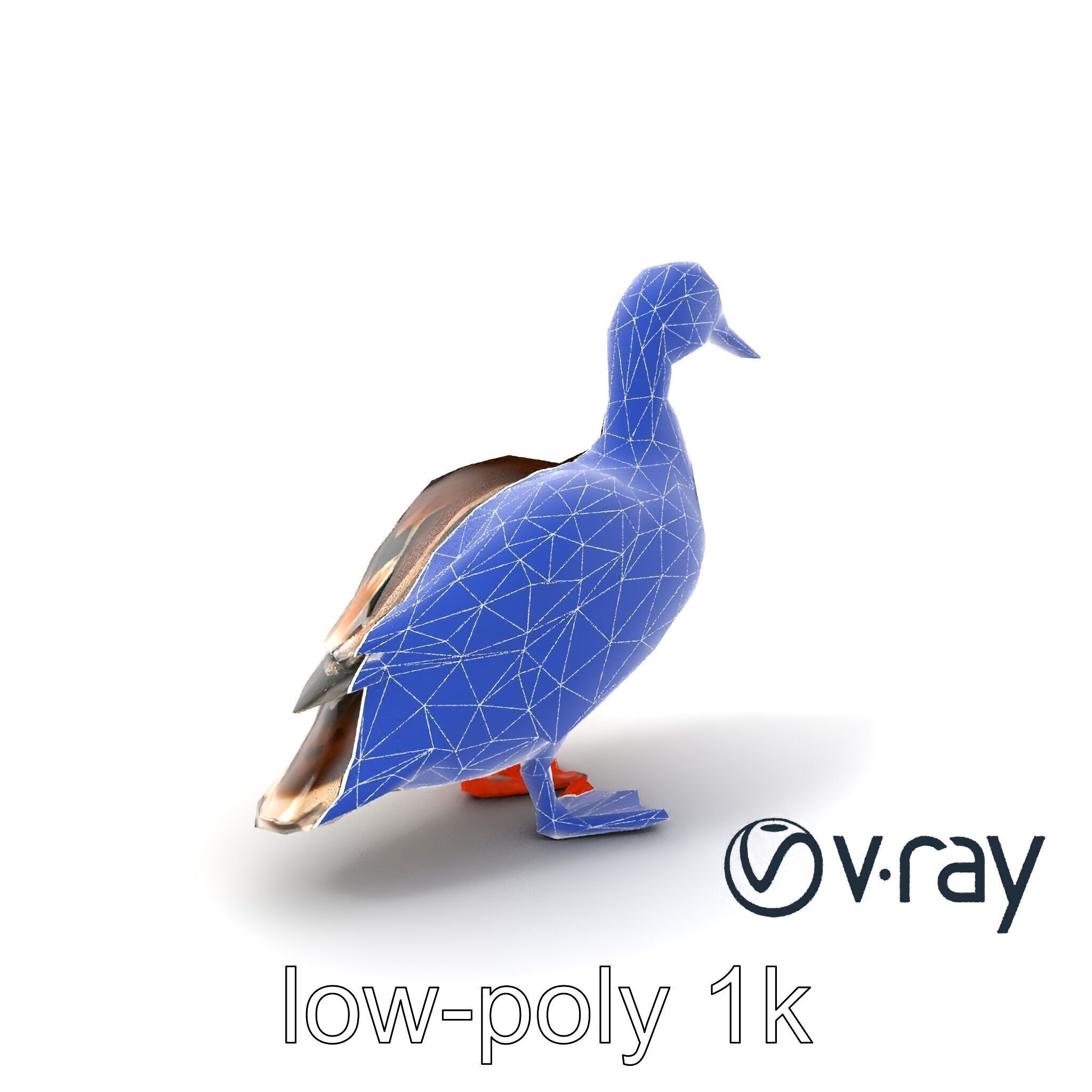 Mallard Duck Wildlife Sculpture model pack Low-poly 3D model_8