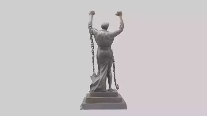 Liberation Through Struggle statue model Low-poly 3D model