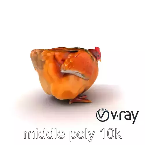 Detailed Chicken with Red Comb model pack