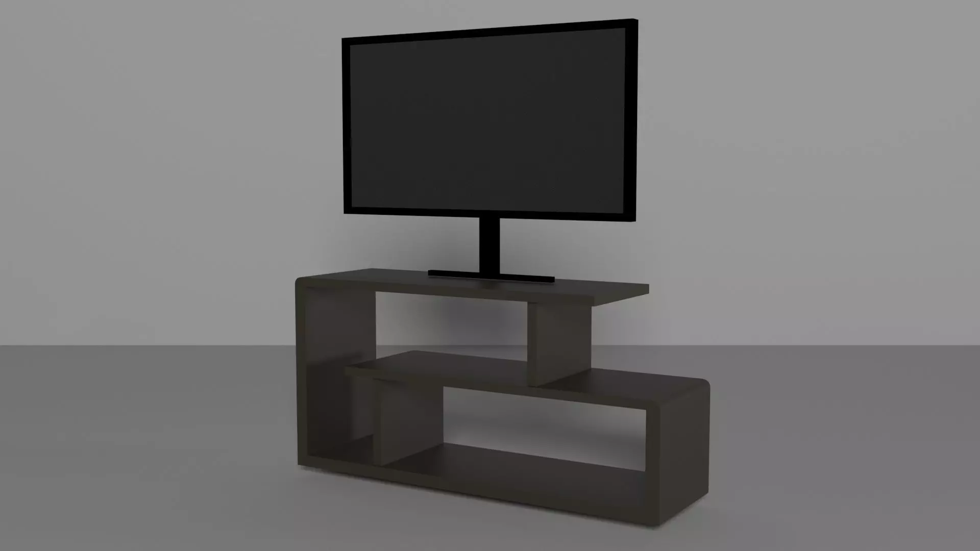 TV cabinet Low-poly 3D model_0
